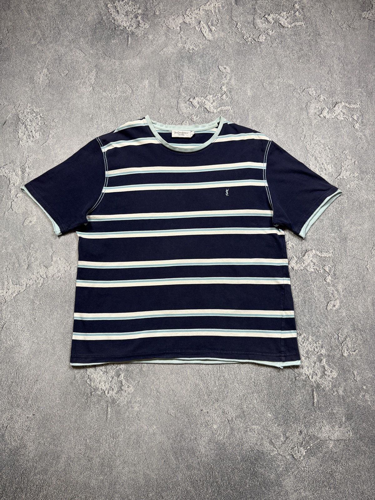 Yves Saint Laurent Vintage Yves Saint Laurent YSL Striped Tee Shirt Size US XL / EU 56 / 4 - 1 Thumbnail