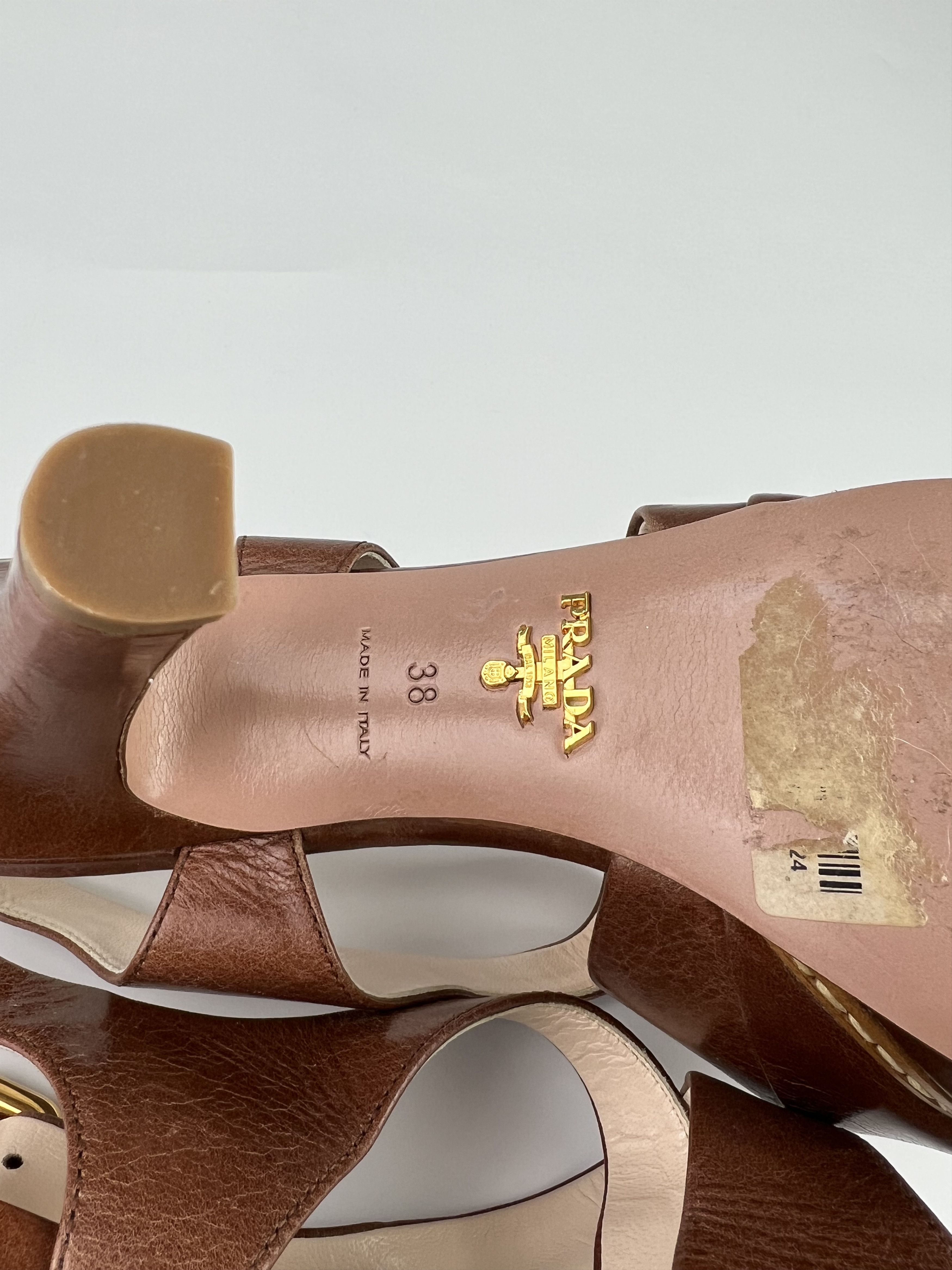 Prada Prada Brown Heels Size 38 Size US 8 / IT 38 - 15 Thumbnail