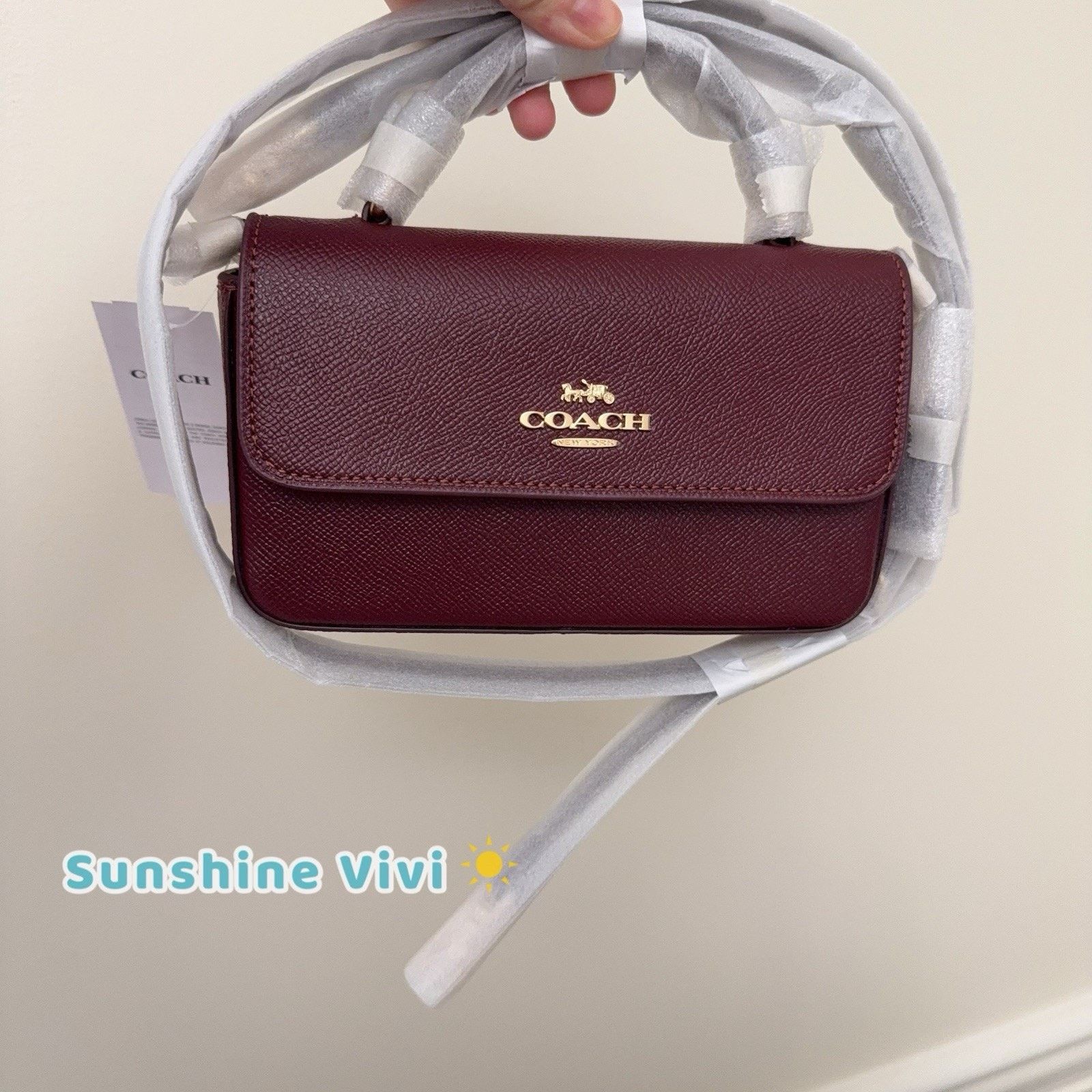 Coach NWT Coach Mini Josie Top Handle Bag Leather CCK67 Dark Wine Size ONE SIZE - 2 Thumbnail