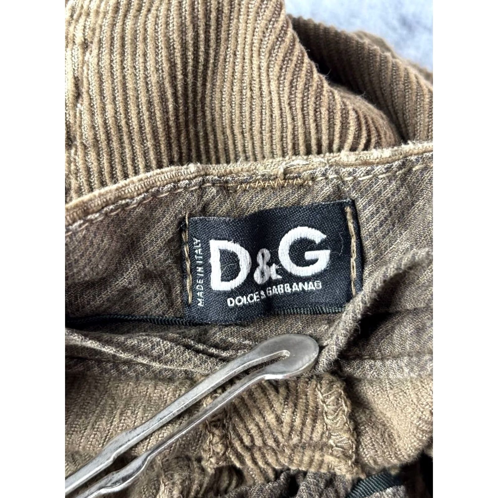 Dolce & Gabbana Dolce&Gabbana Mens Casual Pants Brown Cotton Corduroy Straight Leg Size 54 Regular Front Flat Size US 38 / EU 54 - 3 Thumbnail