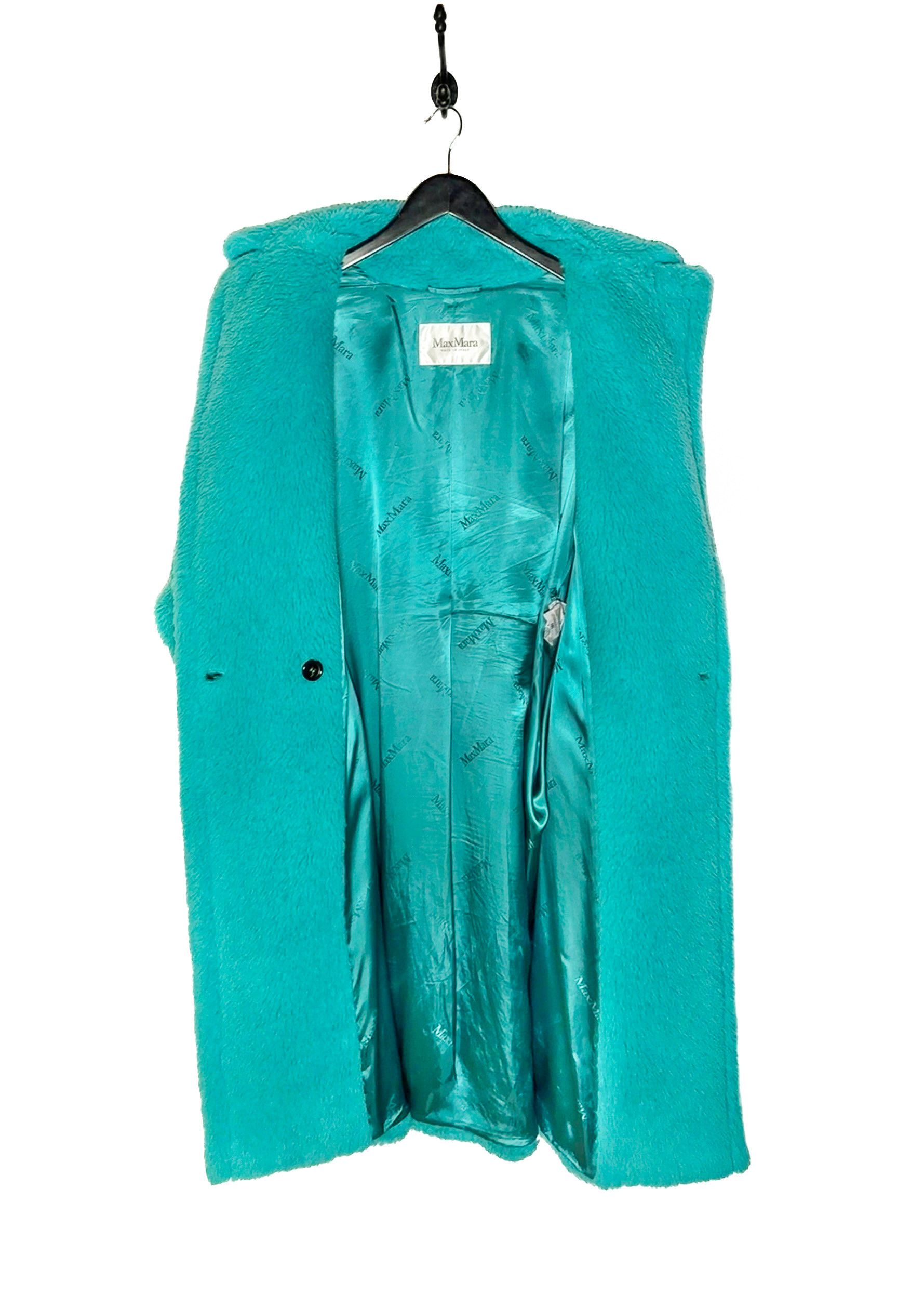 Max Mara MaxMara Turquoise Teddy Bear Icon Alpaca Blend Coat Size S / US 4 / IT 40 - 6 Thumbnail