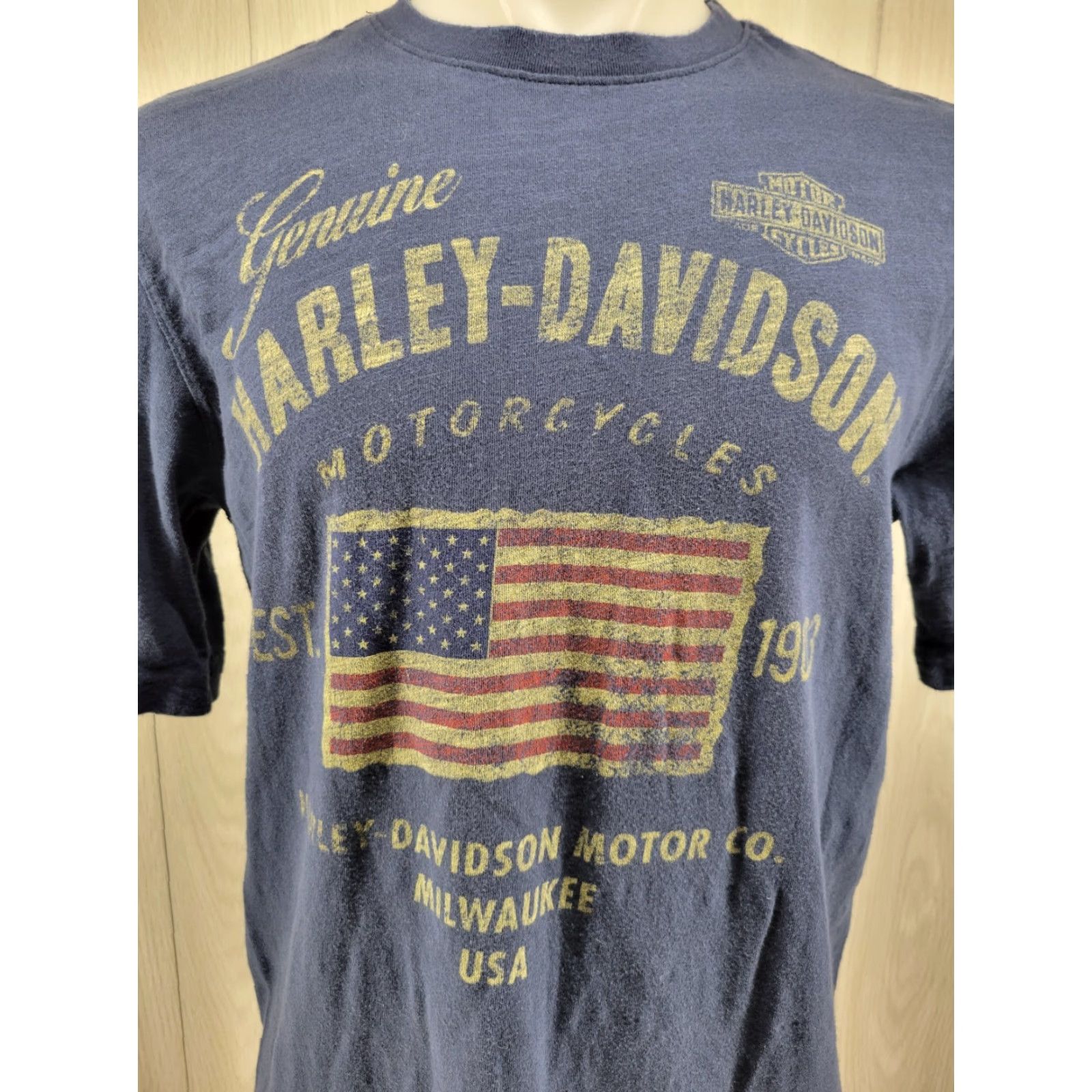 Harley Davidson Harley-Davidson T Shirt Blue Size M Mens Regular Short Sleeve Crew Neck Logo 19" Shoulder 21.5" Armpit to Armpit 11" Arm Length 28" Down Back Size US M / EU 48-50 / 2 - 2 Thumbnail