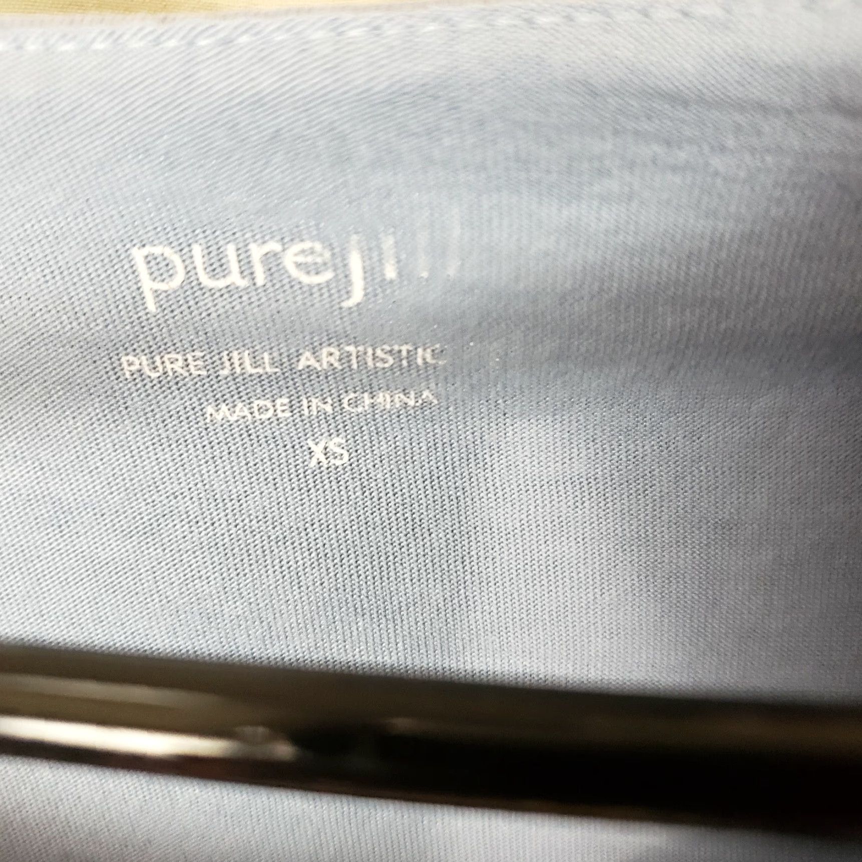 Vintage PureJill Womens T-Shirt XS Blue Solid Short Sleeve Cotton Blend Size XS / US 0-2 / IT 36-38 - 4 Thumbnail