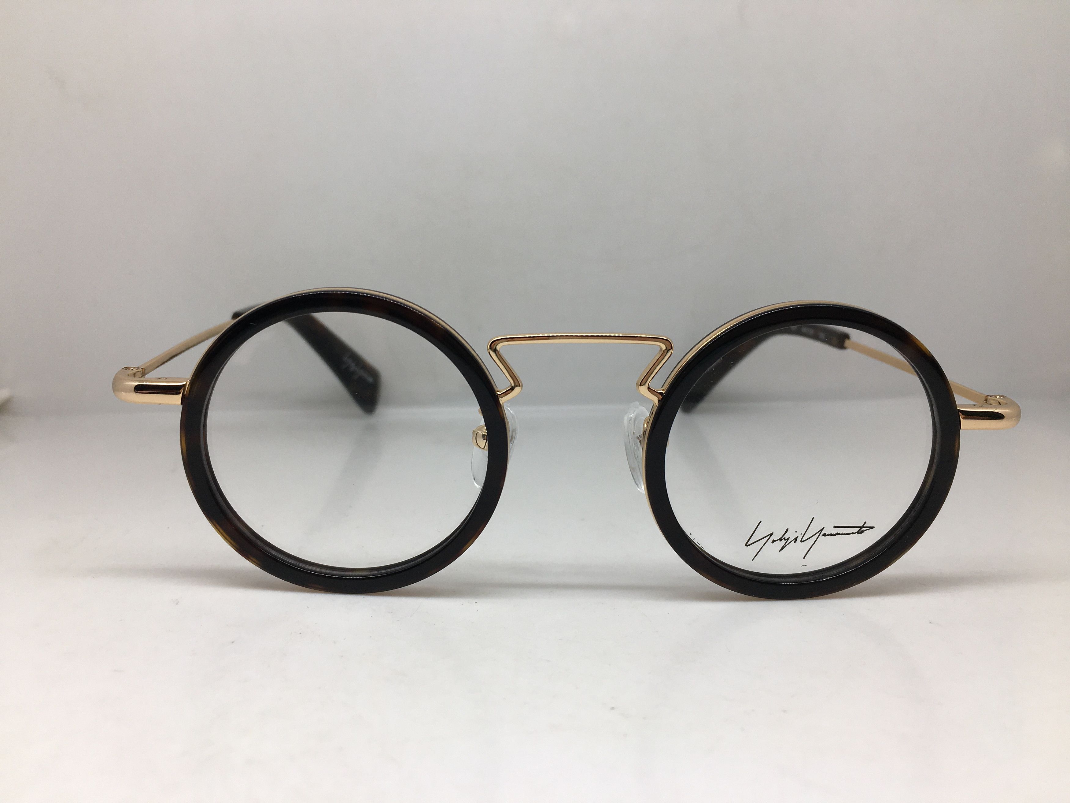 Yohji Yamamoto Yohji Yamamoto YY 1003 Gold Tortoise Rims Round Eyeglasses Size ONE SIZE - 1 Thumbnail