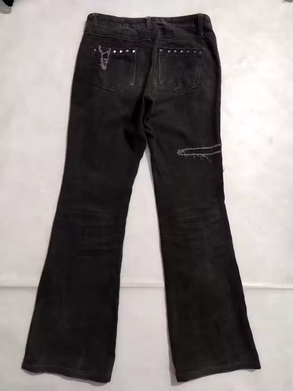 Japanese Brand Japanese BPN Distressed Patchwork flare studded Pants Size US 29 - 6 Thumbnail