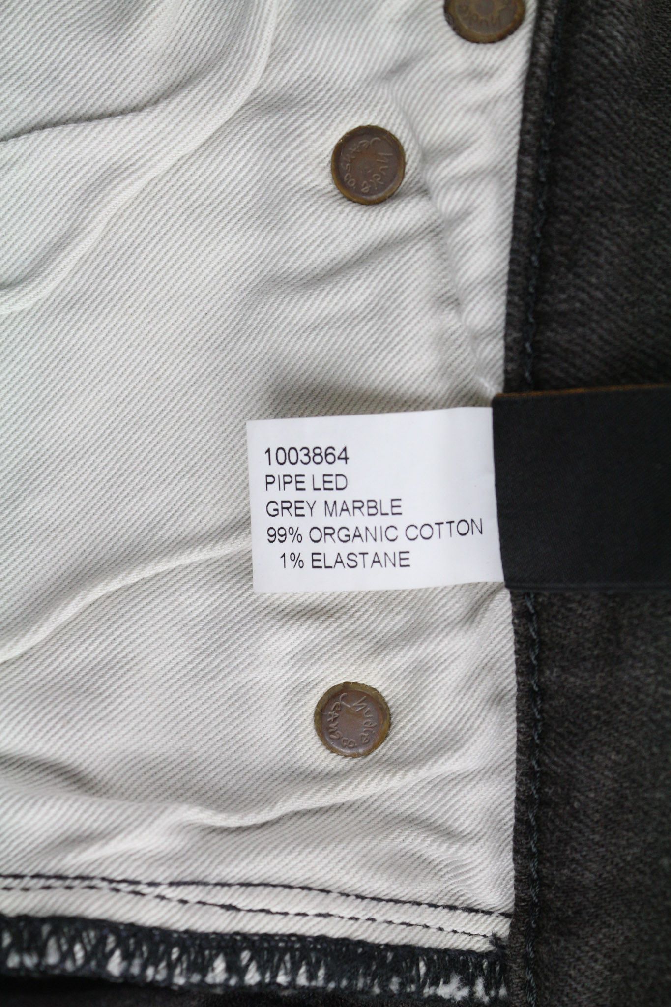 Nudie Jeans PIPE LED W28/L32 Grey Marble Organic Skinny Zip Dark 81918 Size US 28 / EU 44 - 8 Thumbnail