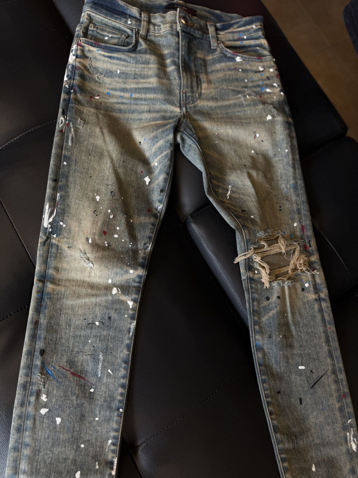 Amiri Amiri Blue Jeans Colorful Paint Splatter Size 30 Flawless 🧼 Size US 30 / EU 46 - 4 Thumbnail