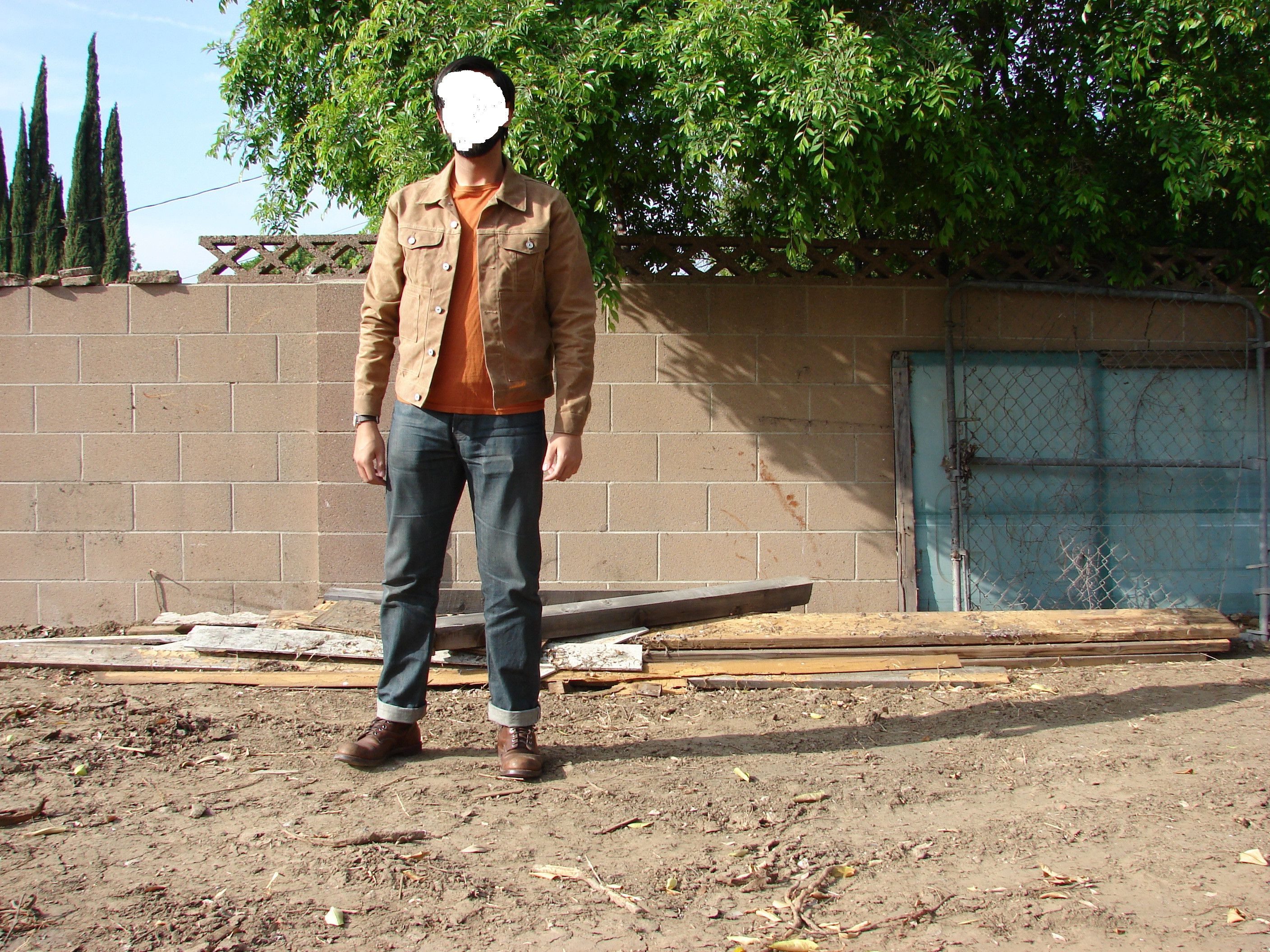 image of Gustin Flannel-Lined Trucker Jacket in Brown, Men's (Size Medium)