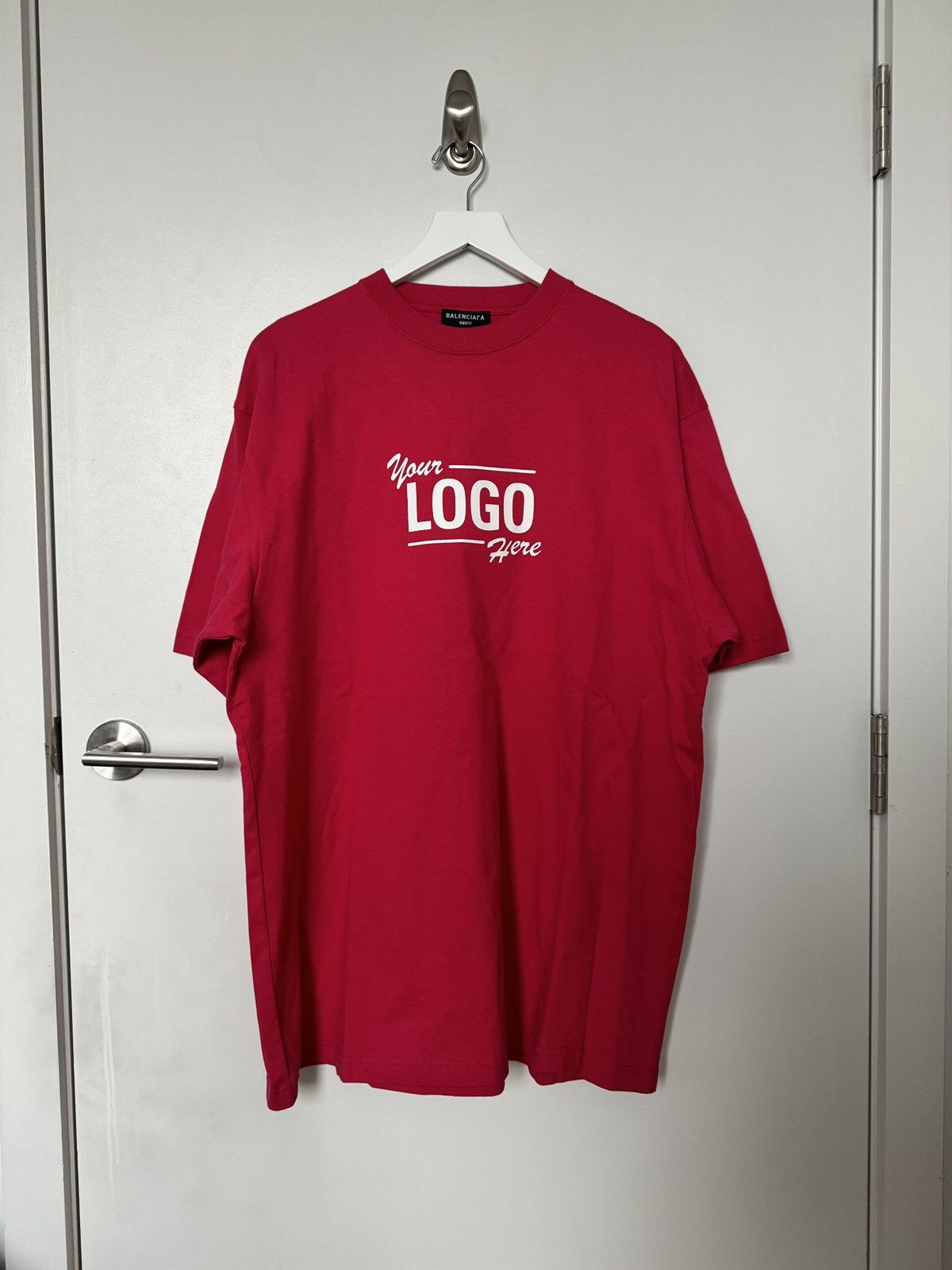 image of Balenciaga Your Logo Here Tee Red XL 2020 NWT Opium Vet, Men's