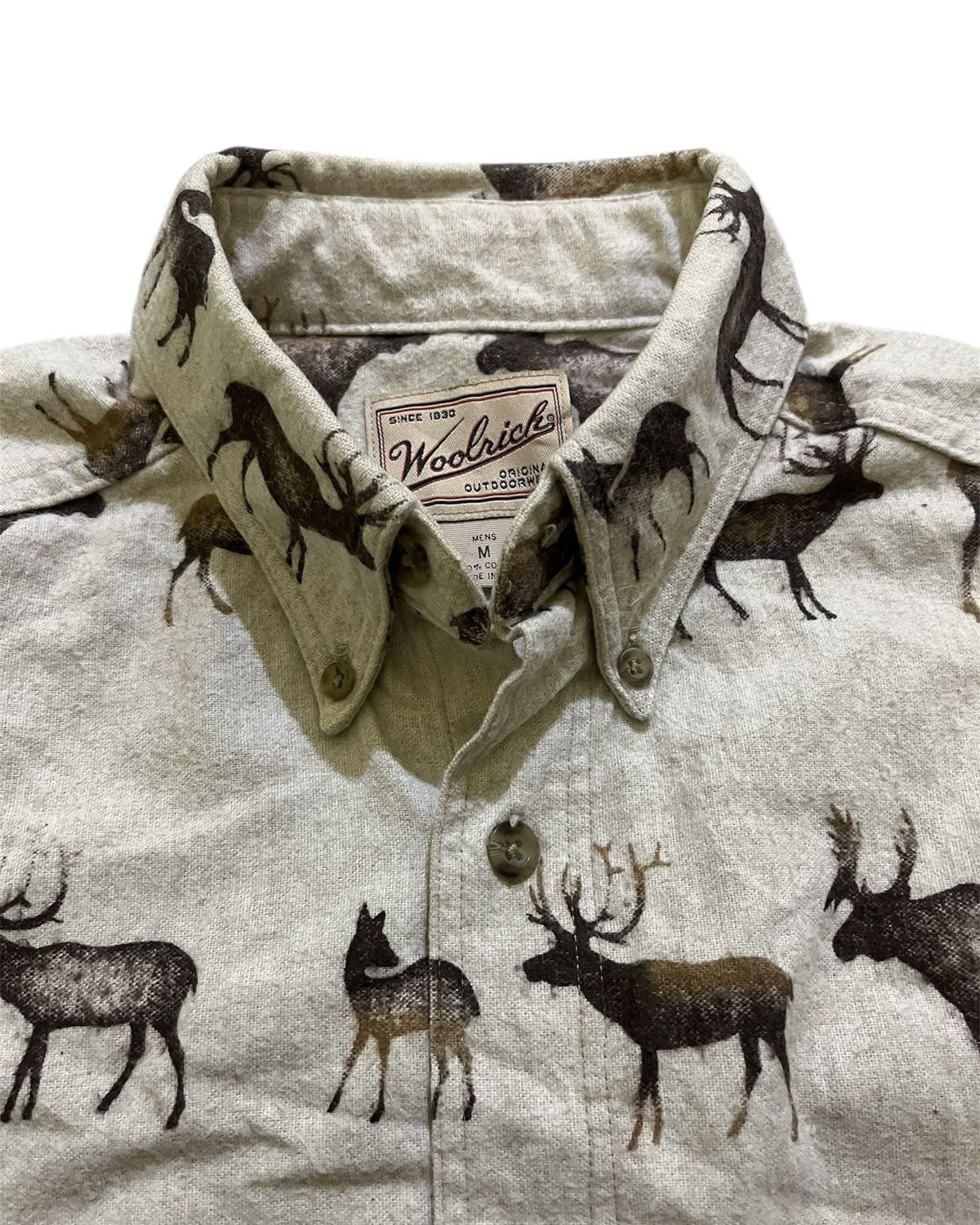 Vintage 1990s Woolrich All Over Print Hunting Flannel Size US L / EU 52-54 / 3 - 3 Thumbnail