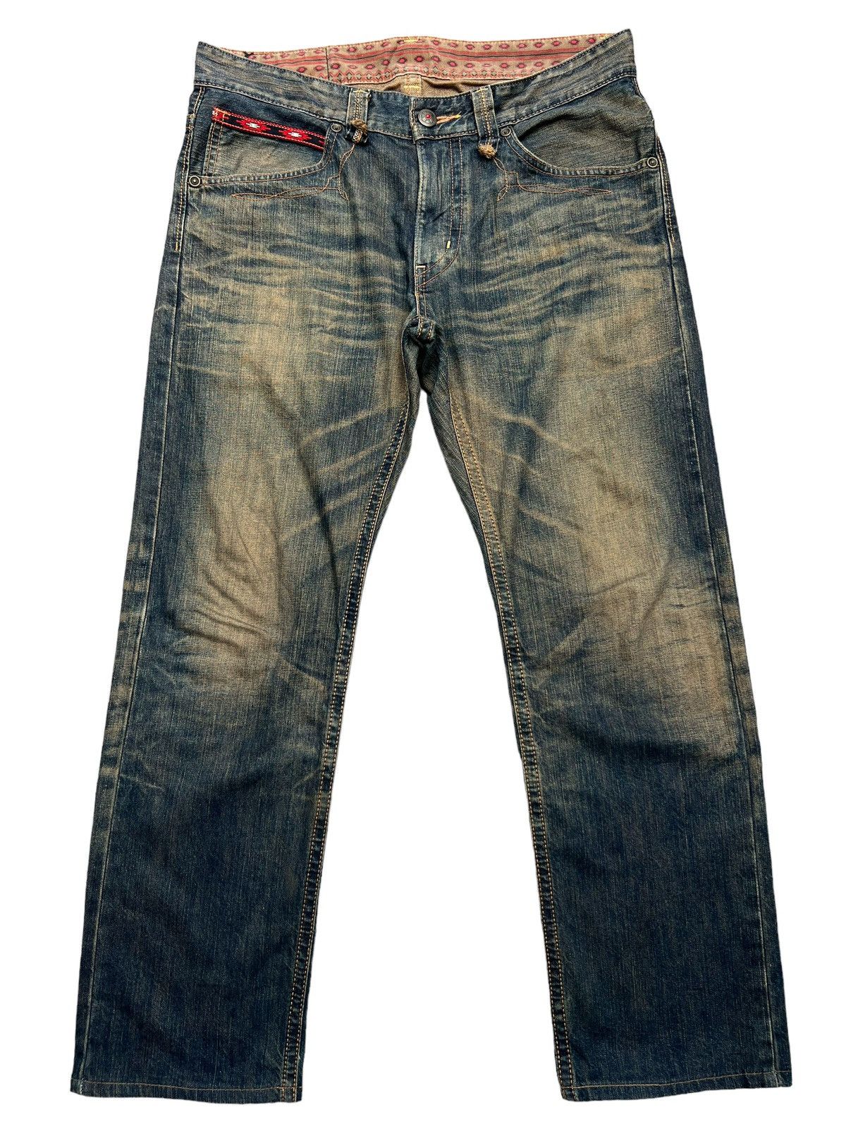 Edwin Vintage Edwin Rusty Mudwash Distressed Denim Jeans 37x30.5 Size US 37 - 2 Thumbnail