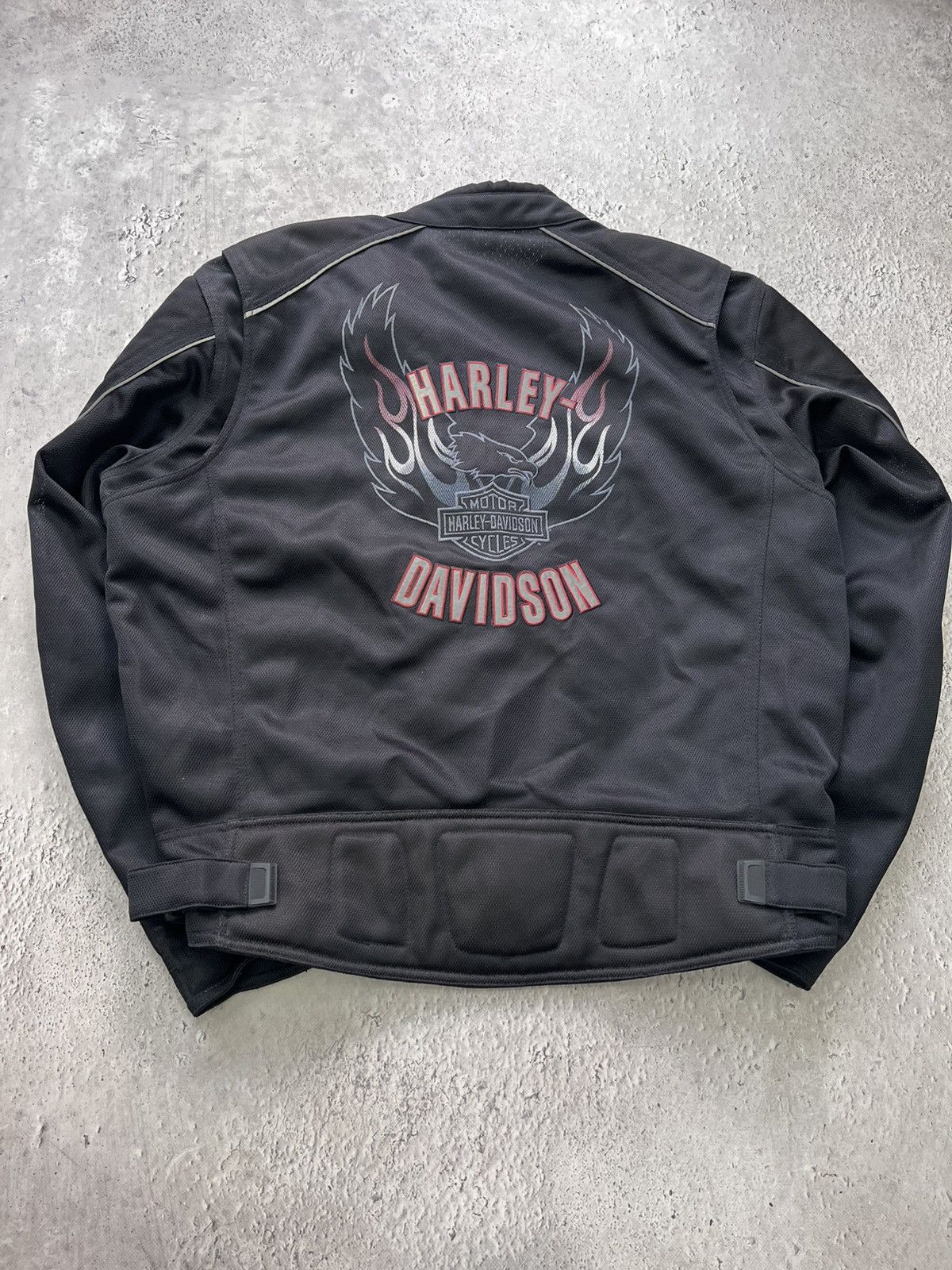 Harley Davidson × Vintage Vintage Harley Davidson FLAME MOTO JACKET Y2K 2000's Size US XL / EU 56 / 4 - 8 Thumbnail