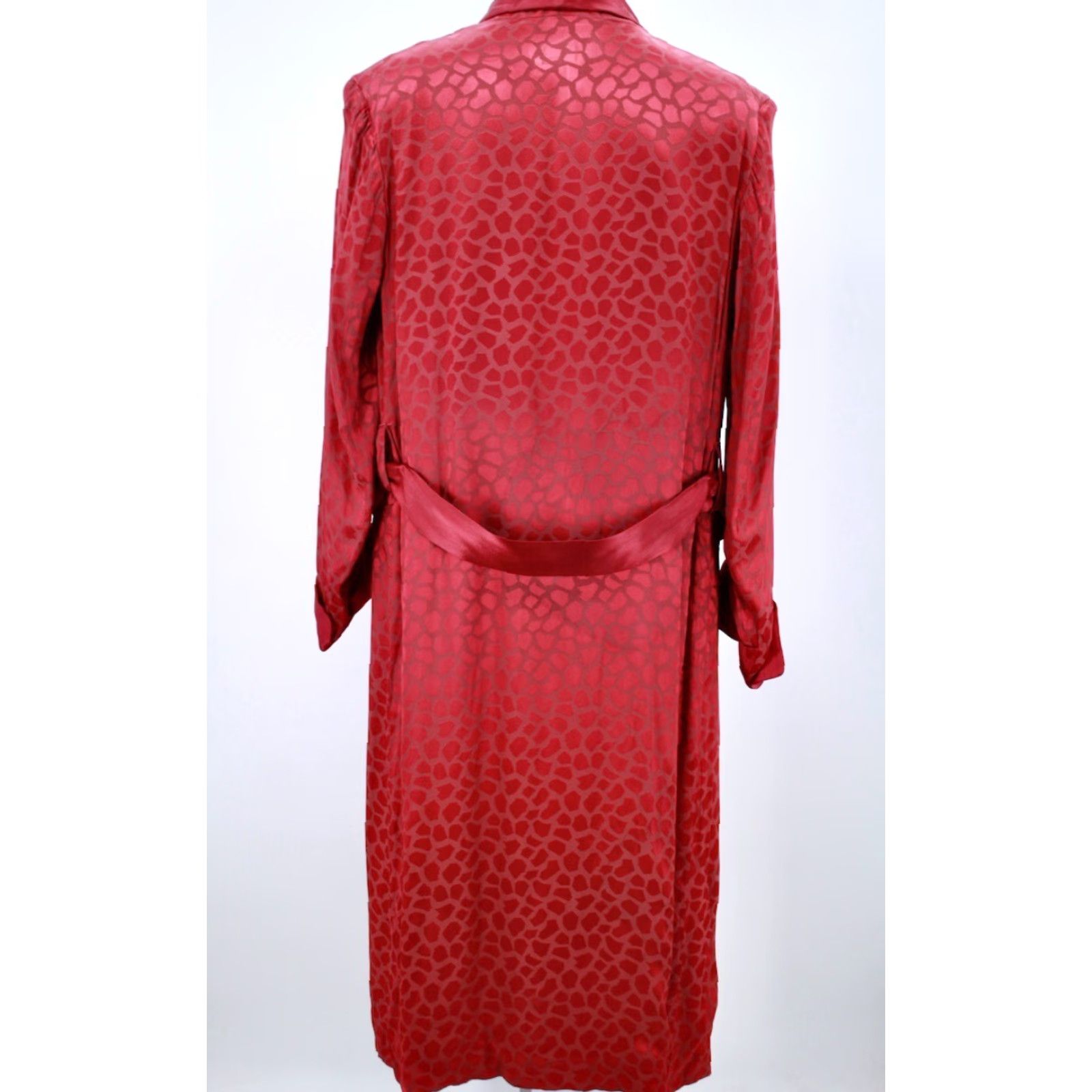 Vintage VTG State O Maine 50s Robe / Smoking Jacket Shirt Adult L Red 1950s Vintage Mens Size US M / EU 48-50 / 2 - 2 Thumbnail