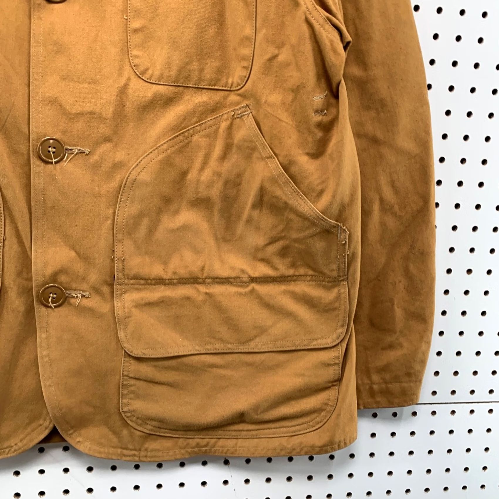 Timberland Cumberland Jacket Mens 40 Brown Canvas Hunting Barn Chore Leather Trim Vintage Jacket Size US XXS / EU 40 - 6 Thumbnail