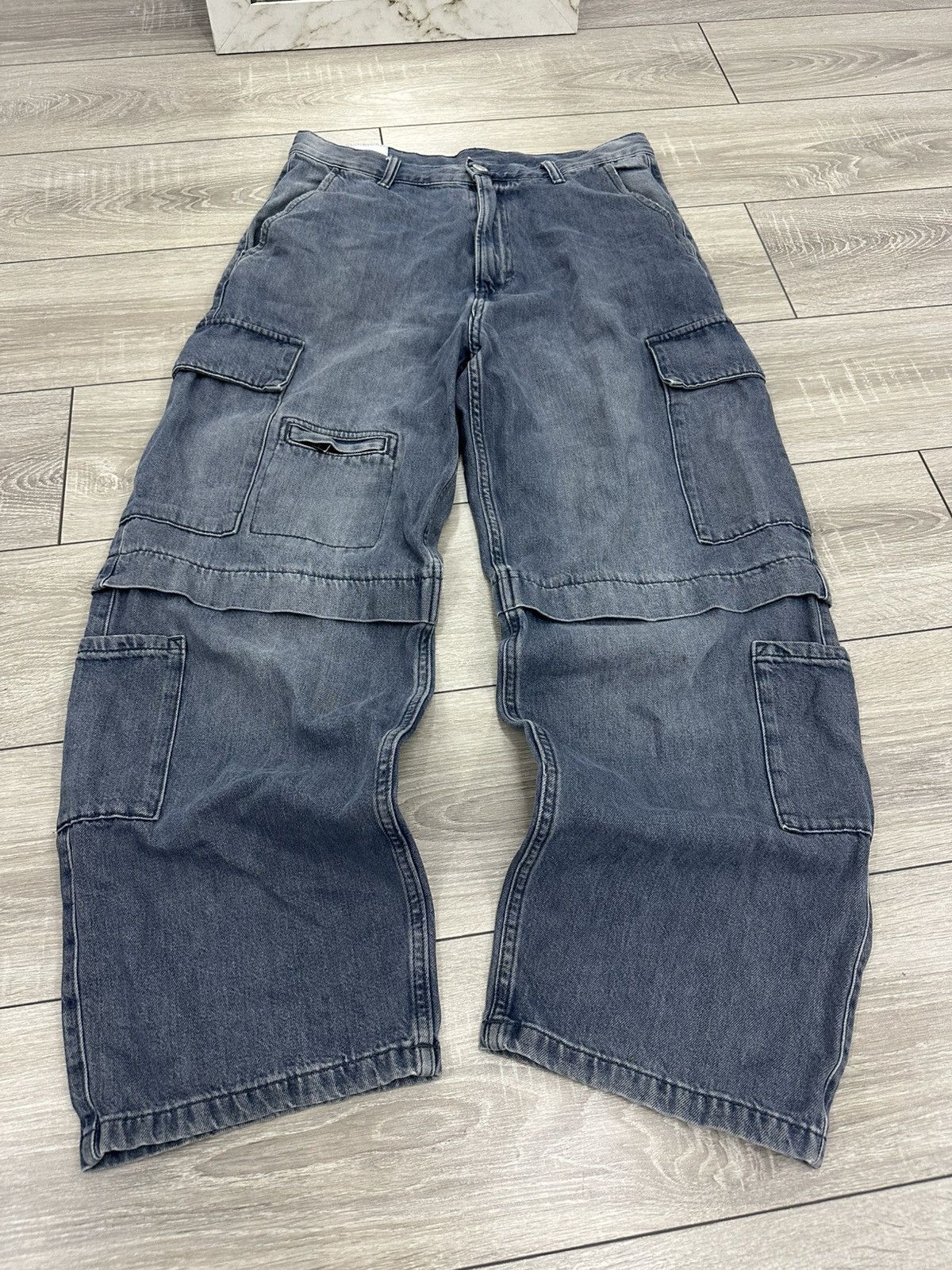 Japanese Brand Baggy Wide Garment Dyed Japanese Style Cargo Jeans Y2K Size US 32 / EU 48 - 2 Thumbnail