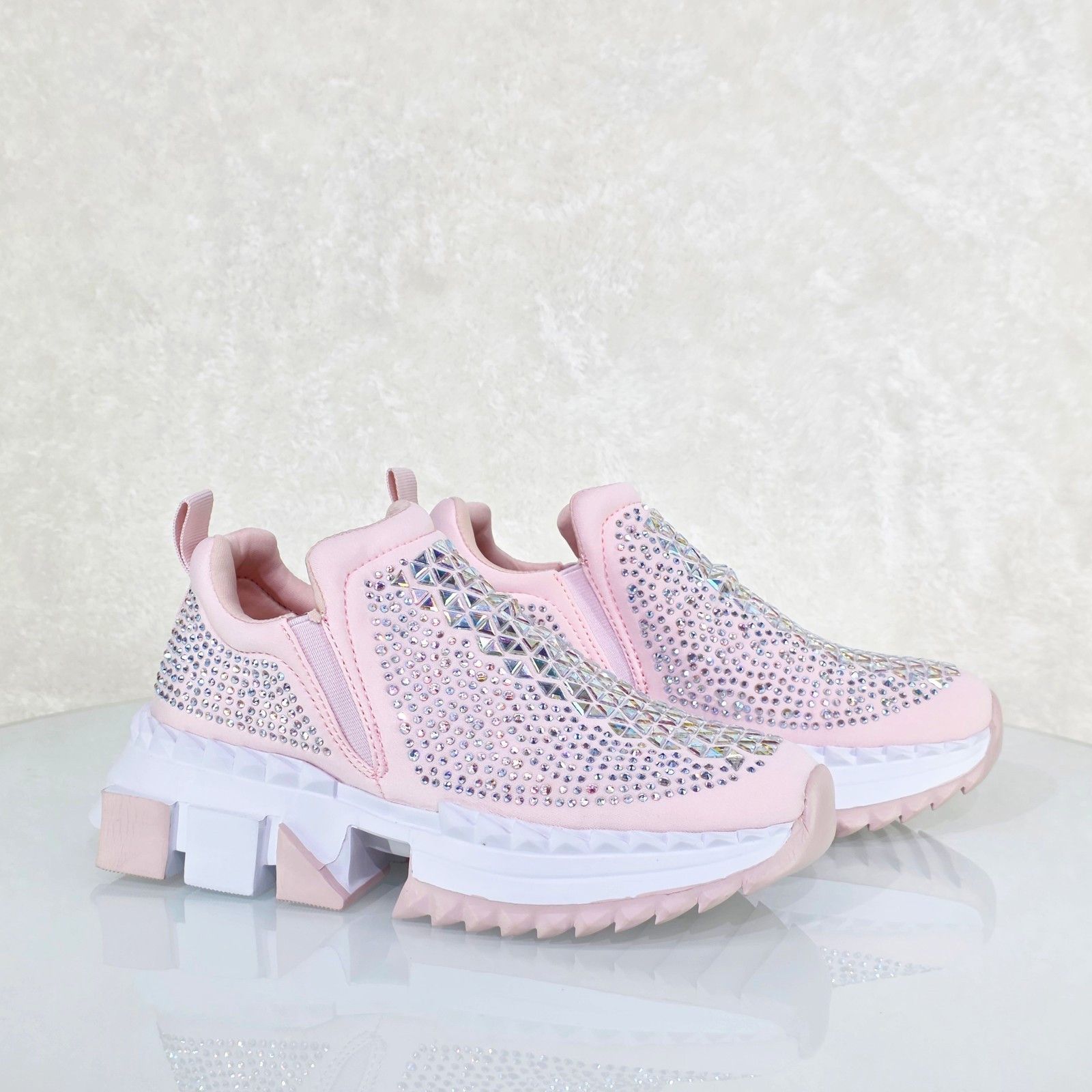Other Presto Light Weight Slip on Baby Pink Rhinestone Sneakers - Size US 8 / IT 38 - 1 Thumbnail