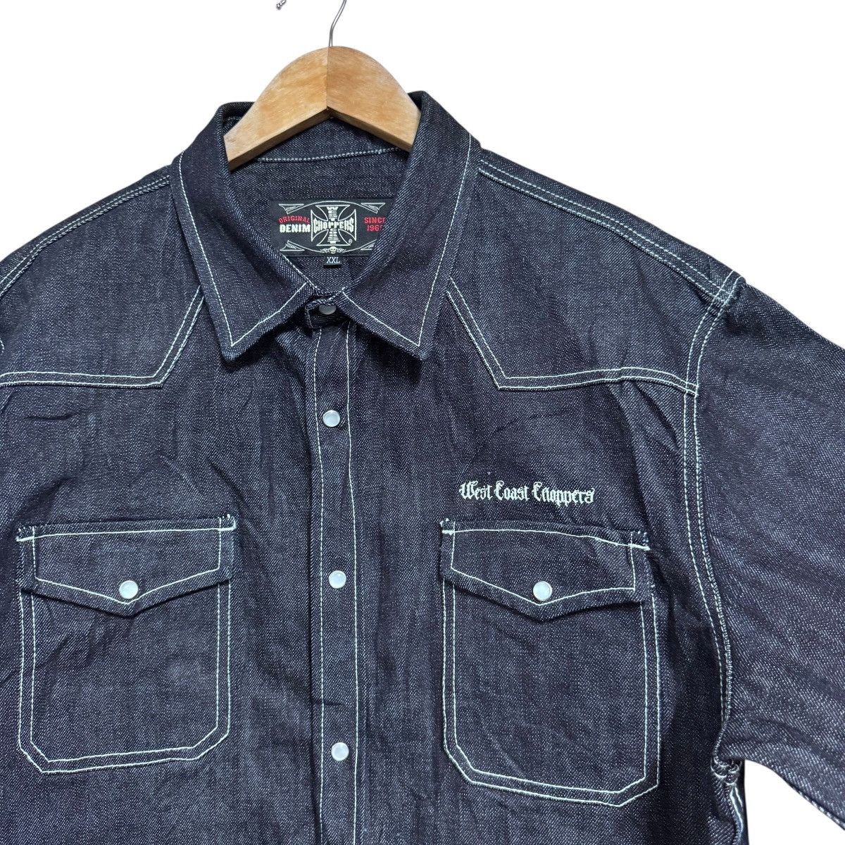 West Coast Choppers West Coast Choppers Pearl Snap Western Denim Shirt Heavy Size US XXL / EU 58 / 5 - 3 Thumbnail