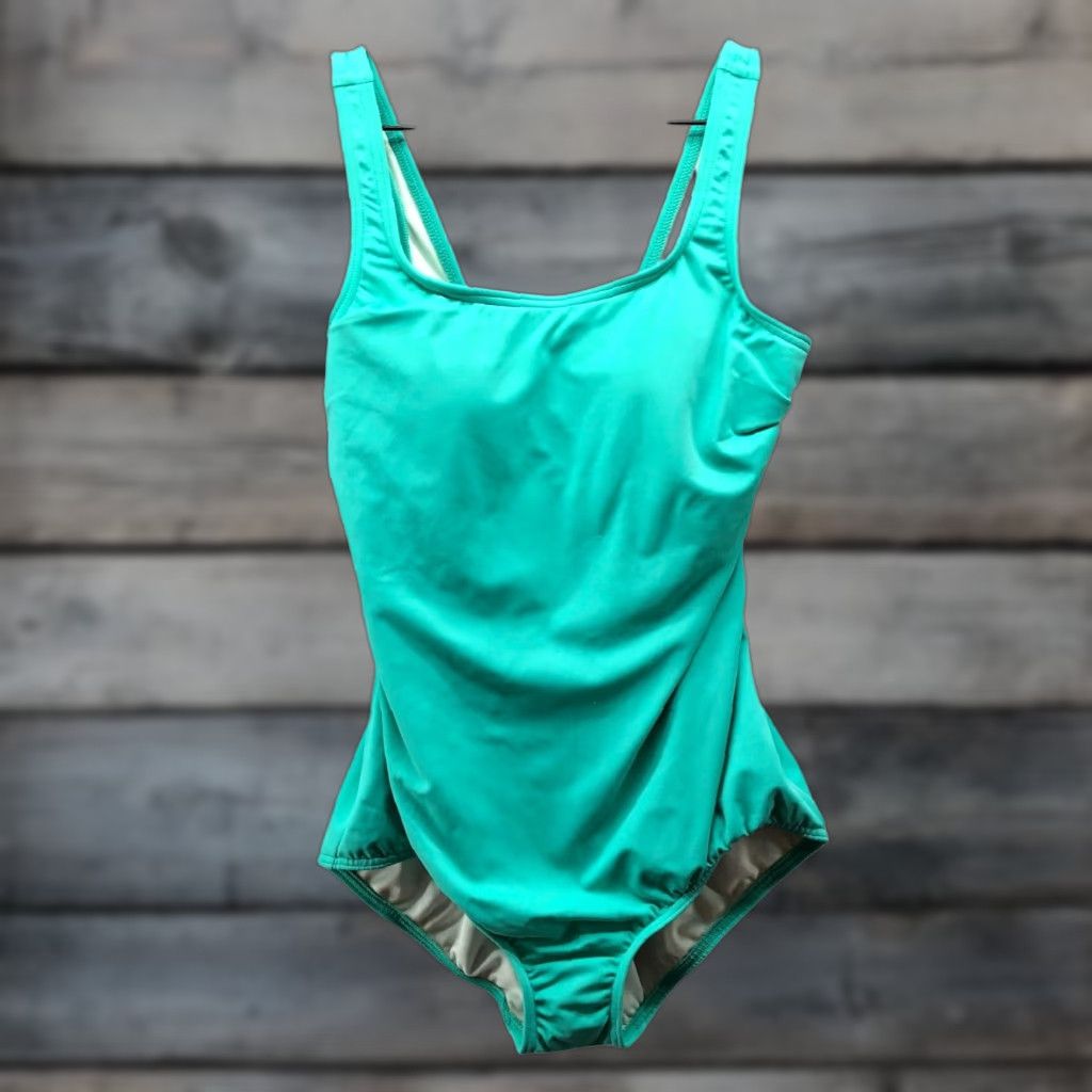 Lands' End Lands' End One Piece Swimsuit Teal Padded Square Neck Womens 8 Size ONE SIZE - 1 Thumbnail