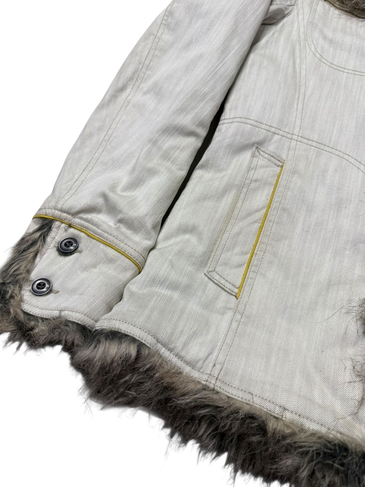 Japanese Brand Hideaways Nicole Fur Trimmed Rock Star Denim Jacket Size US S / EU 44-46 / 1 - 8 Thumbnail