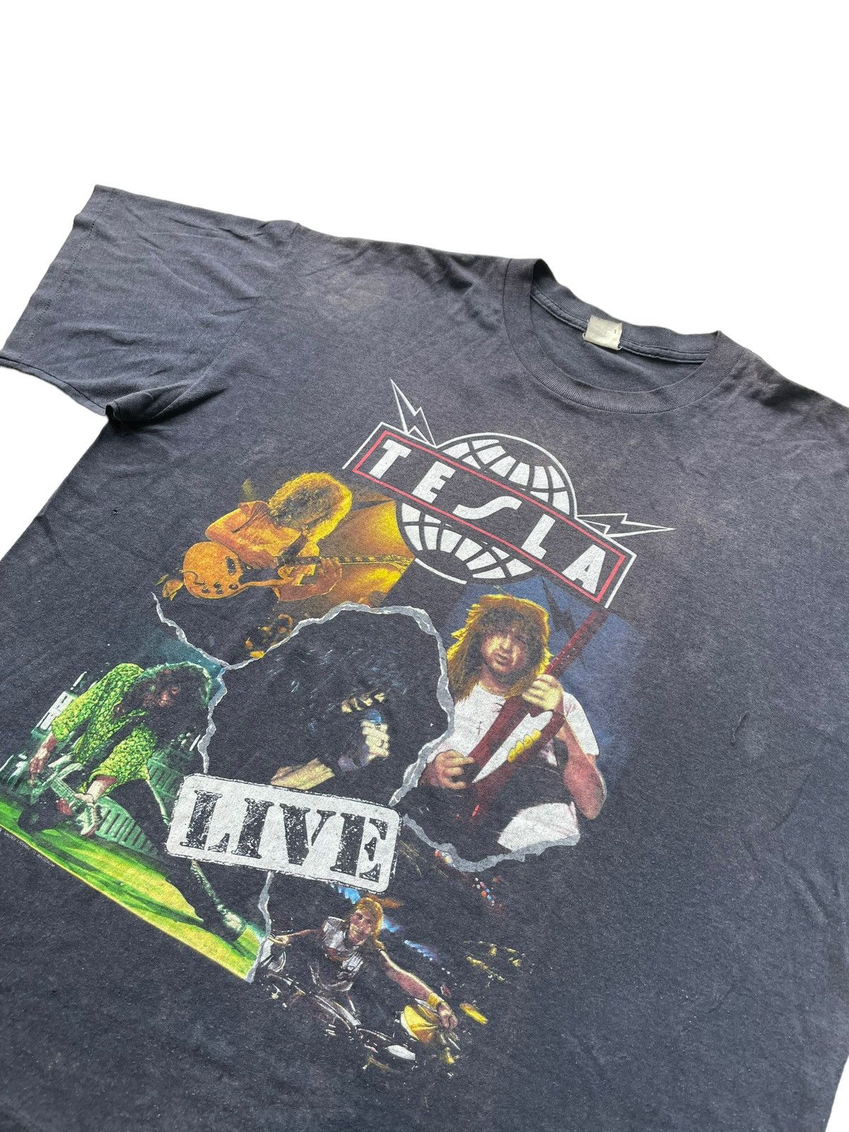 Band Tees VTG 1990 Tesla Live World Tour Faded Distresed Size US XL / EU 56 / 4 - 2 Thumbnail