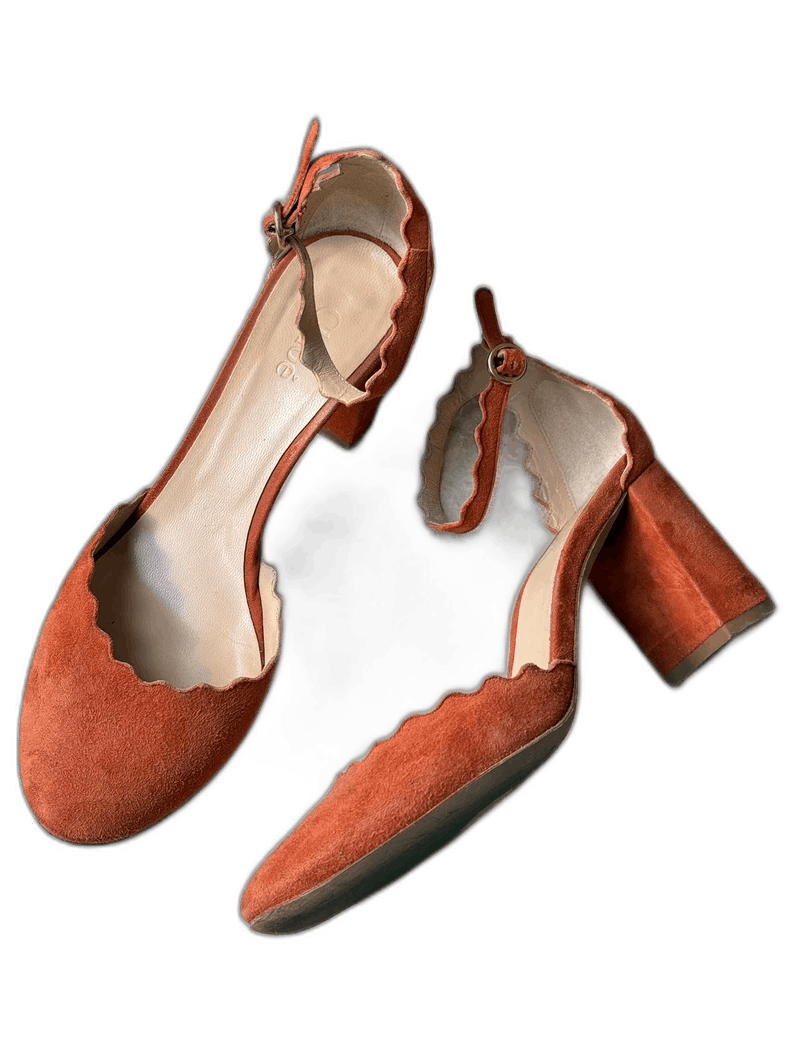 Chloe Chloe Petal Shoes in Orange Suede Size US 6.5 / EU 39-40 - 1 Thumbnail