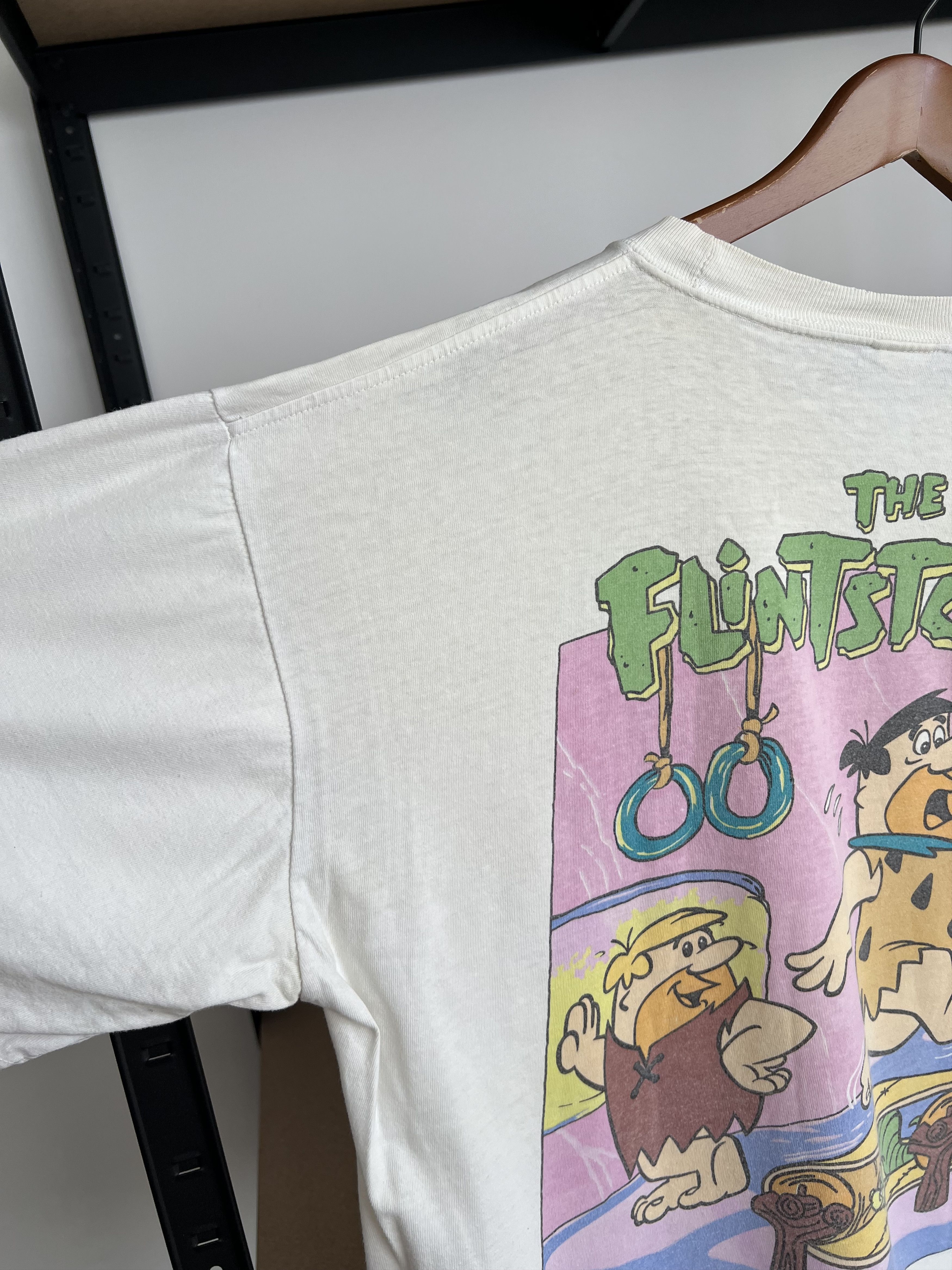 Cartoon Network Vintage 90s The Flintstones Cartoon Humor Funny White Tshirt Size US XL / EU 56 / 4 - 18 Thumbnail