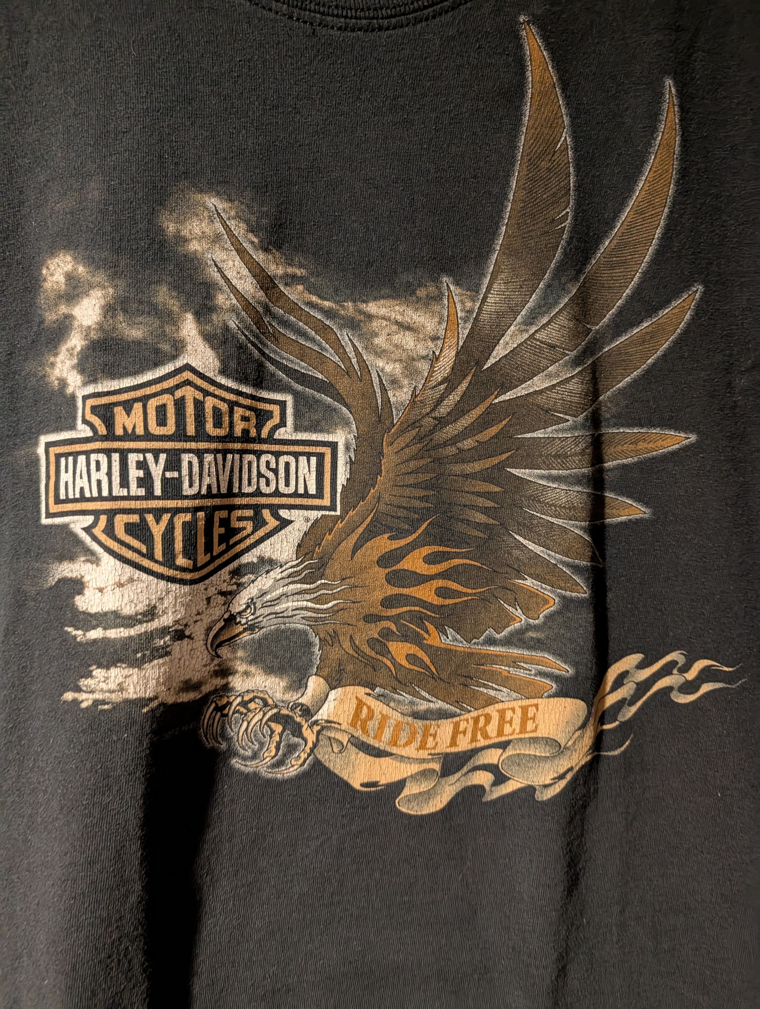 Harley Davidson Vintage 2012 Harley Davidson Ride Free Eagle Motor T-Shirt Size US XXL / EU 58 / 5 - 2 Thumbnail
