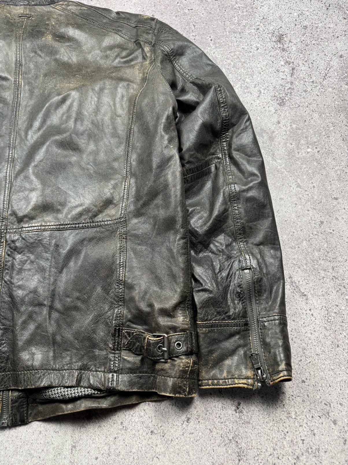 Vintage Crazy Vintage Punk Distressed Leather Jacket Japan Y2K Style Size US L / EU 52-54 / 3 - 11 Thumbnail