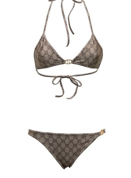 image of Gucci GG Stretch Jersey Bikini Size S in Beige, Women's