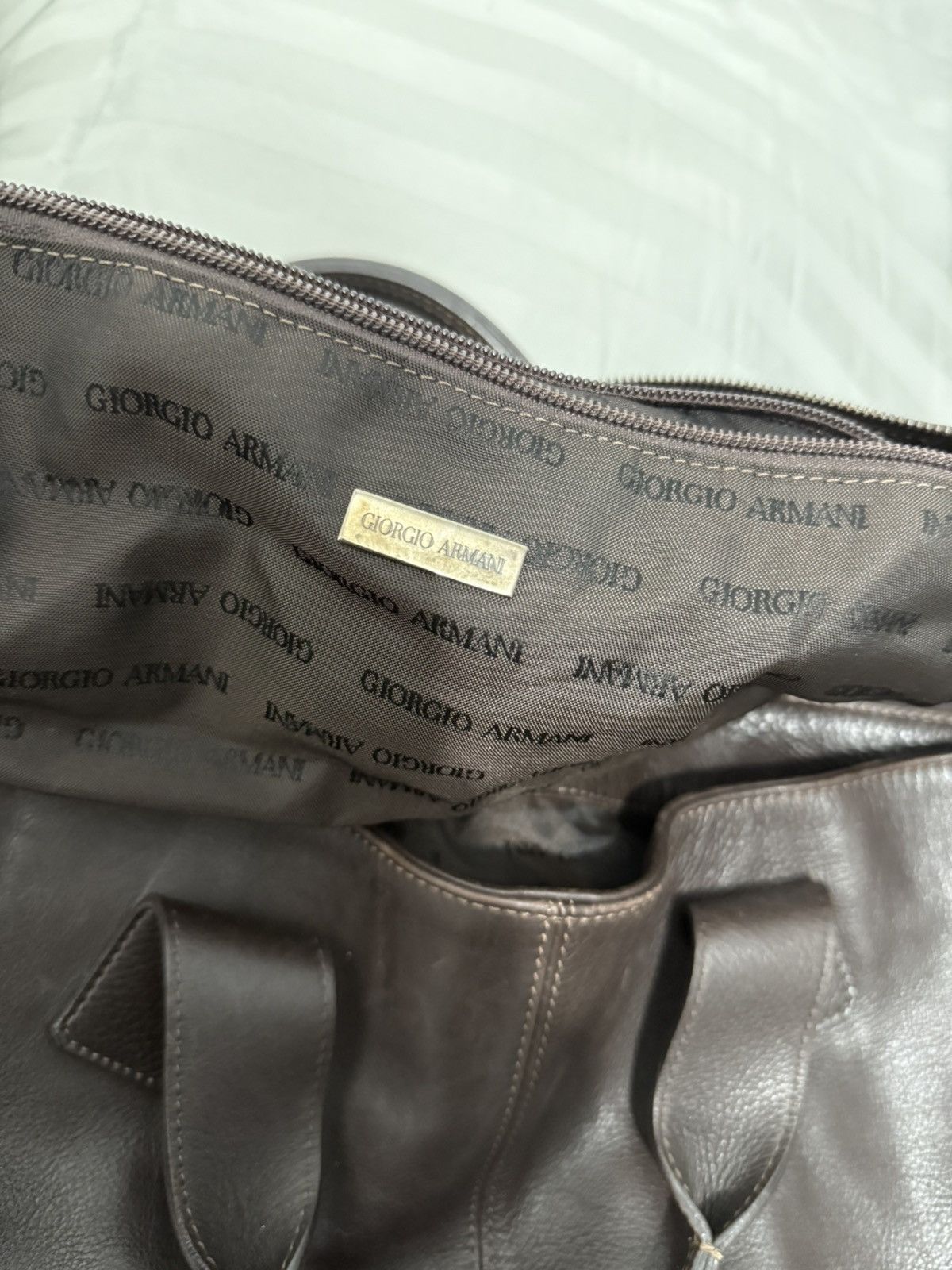 Giorgio Armani Giorgio Armani Leather Travel Bag Size ONE SIZE - 12 Thumbnail