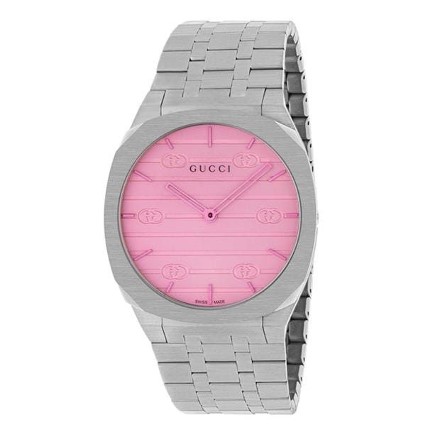 Gucci 25H Quartz Watch in Purple/Silver, Men's
