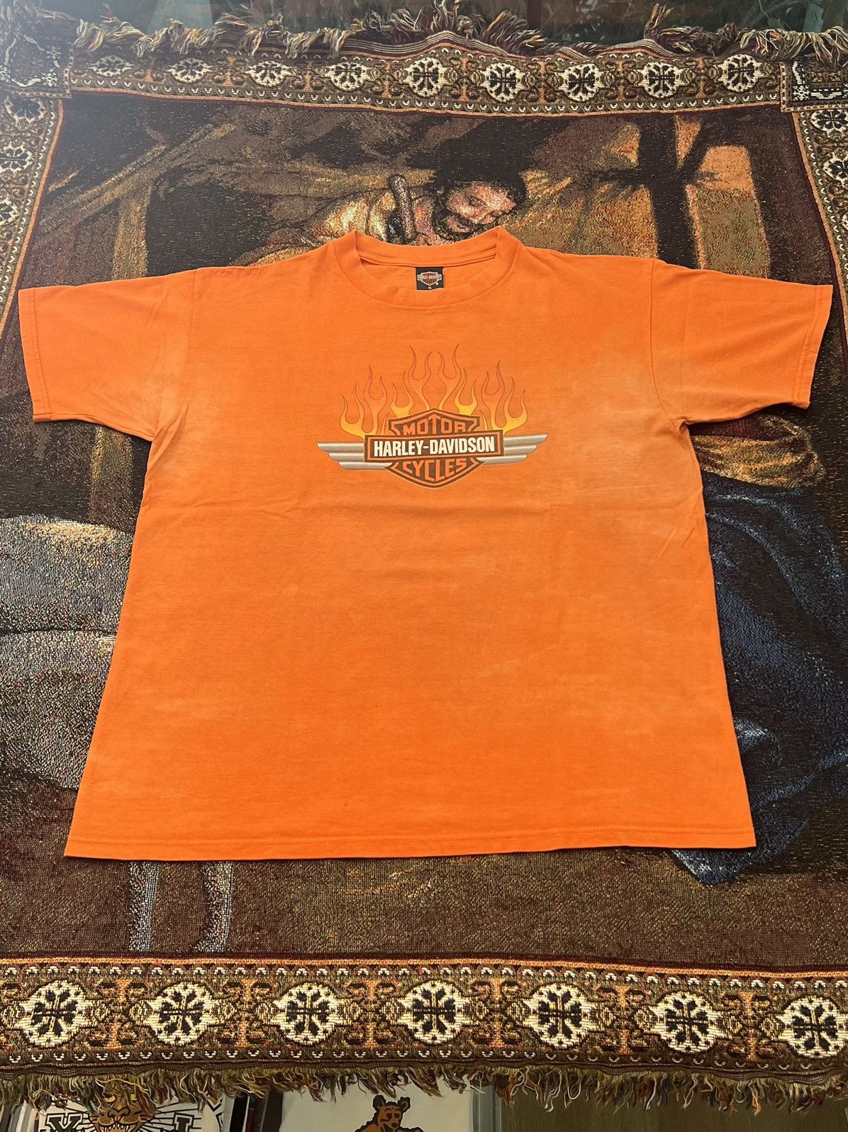 Harley Davidson Vintage Harley Flame Tee Size US XL / EU 56 / 4 - 3 Thumbnail