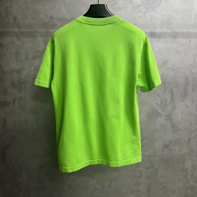 Louis Vuitton LOUIS VUITTON Green Solid Round Neck Pullover Short Sleeve Size US S / EU 44-46 / 1 - 5 Thumbnail