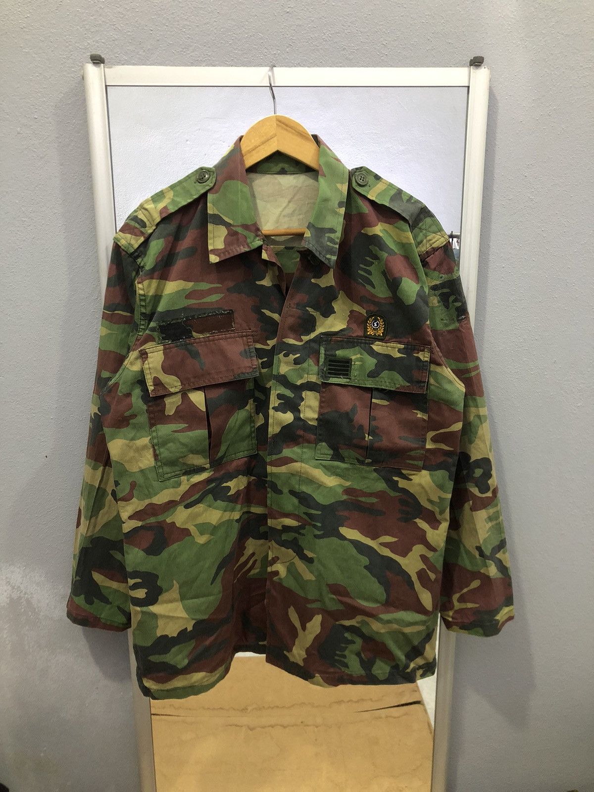 Army Jacket Vintage Army Camouflage popular Uniform Vintage Korea Army Military Uniform Jacket Size L