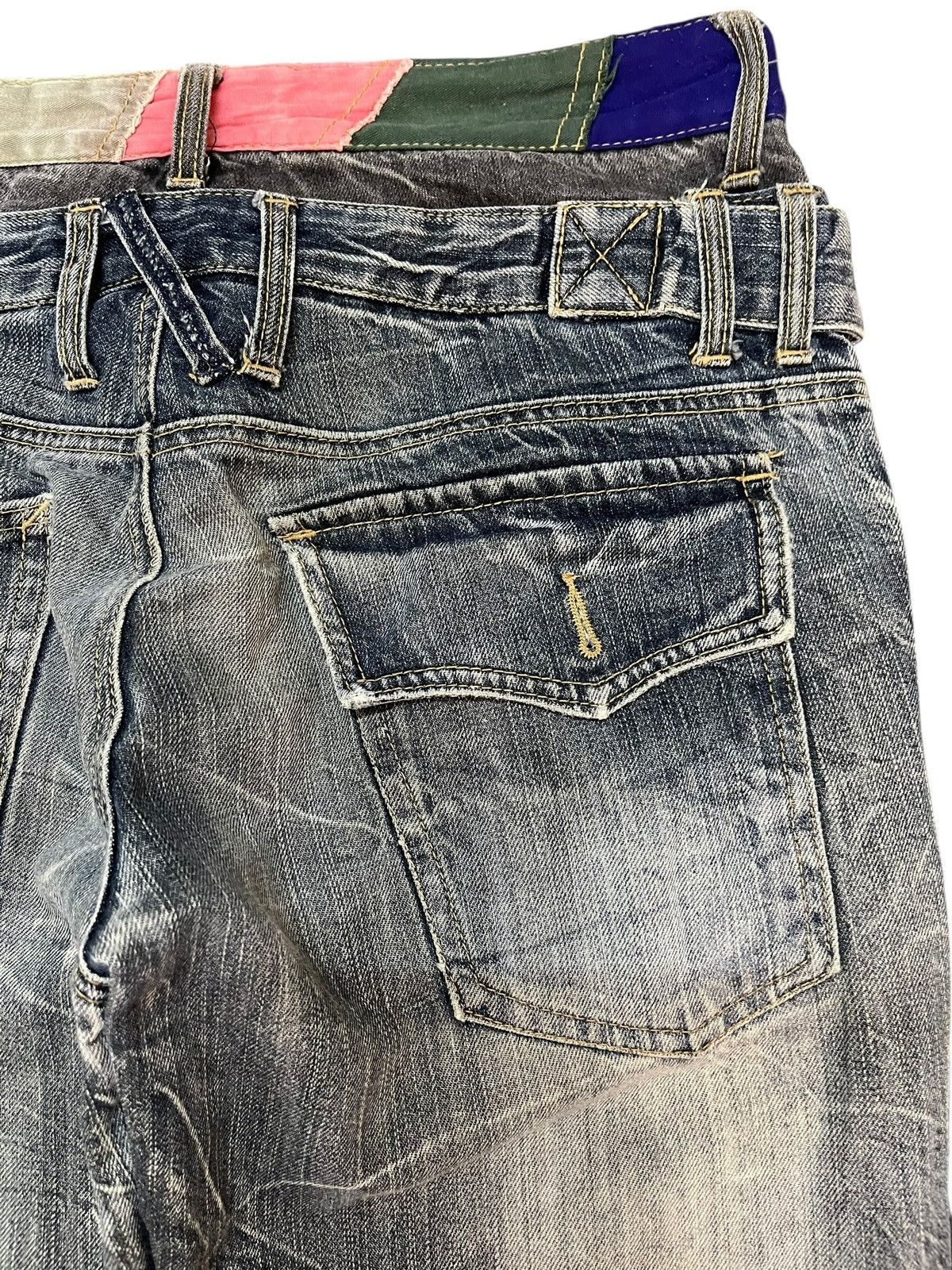 Beauty Beast × Hysteric Glamour × Japanese Brand Vintage Patina Double Waist AvantGarde Style Denim Size US 31 - 10 Thumbnail