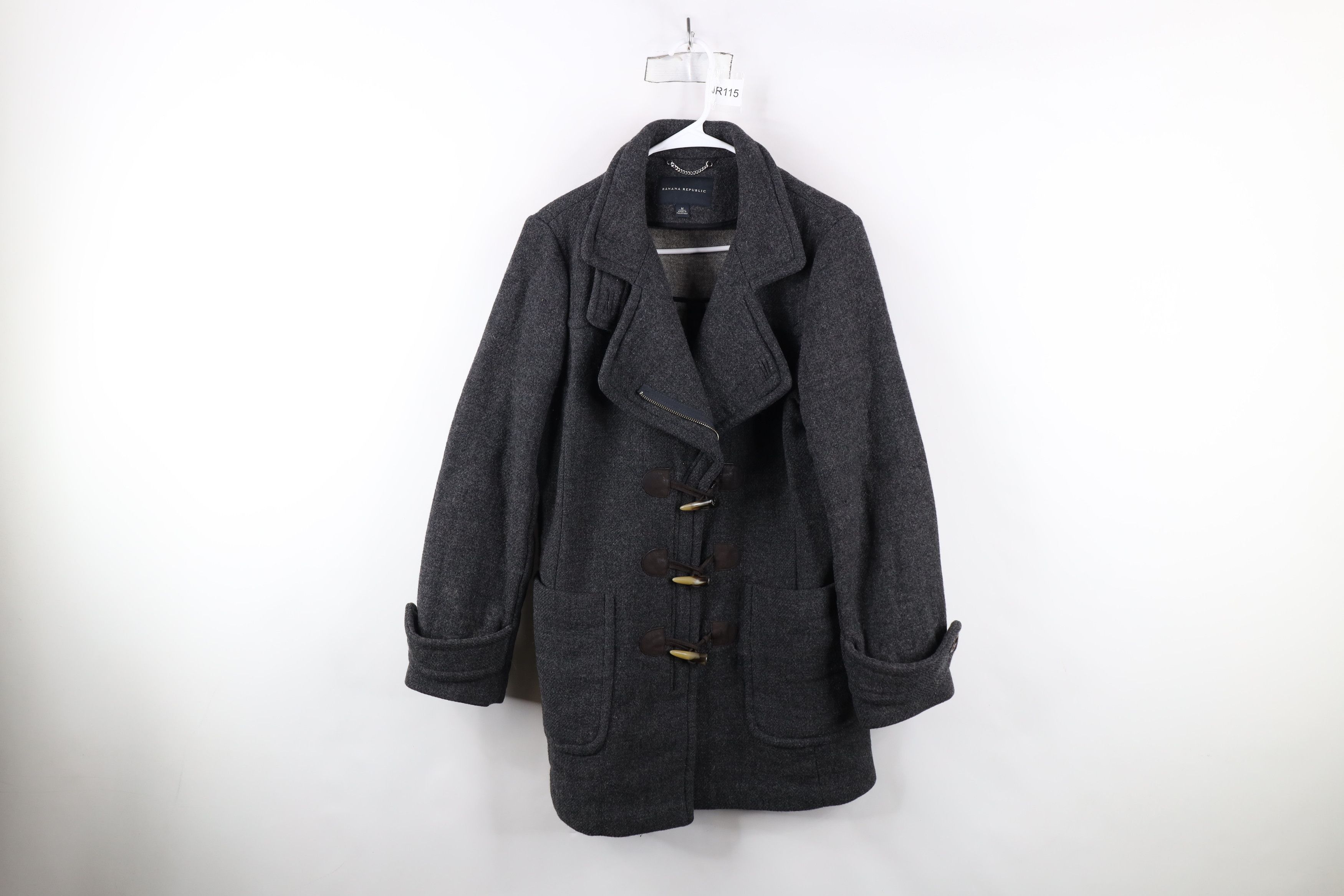 Banana Republic Wool Blend Button Full Zip Jacket Gray
