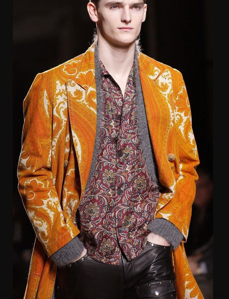 image of Runaway Aw13 Dries Van Noten Paisley Button Shirt, Men's (Size Medium)