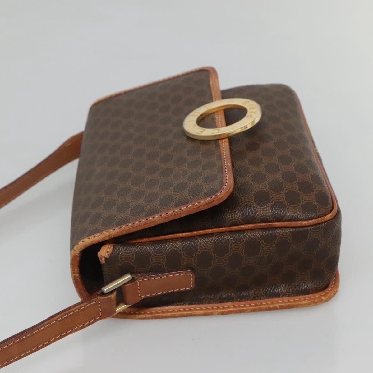 Celine CELINE Macadam Canvas Shoulder Bag Pvc Leather Brown Gold Size ONE SIZE - 5 Thumbnail