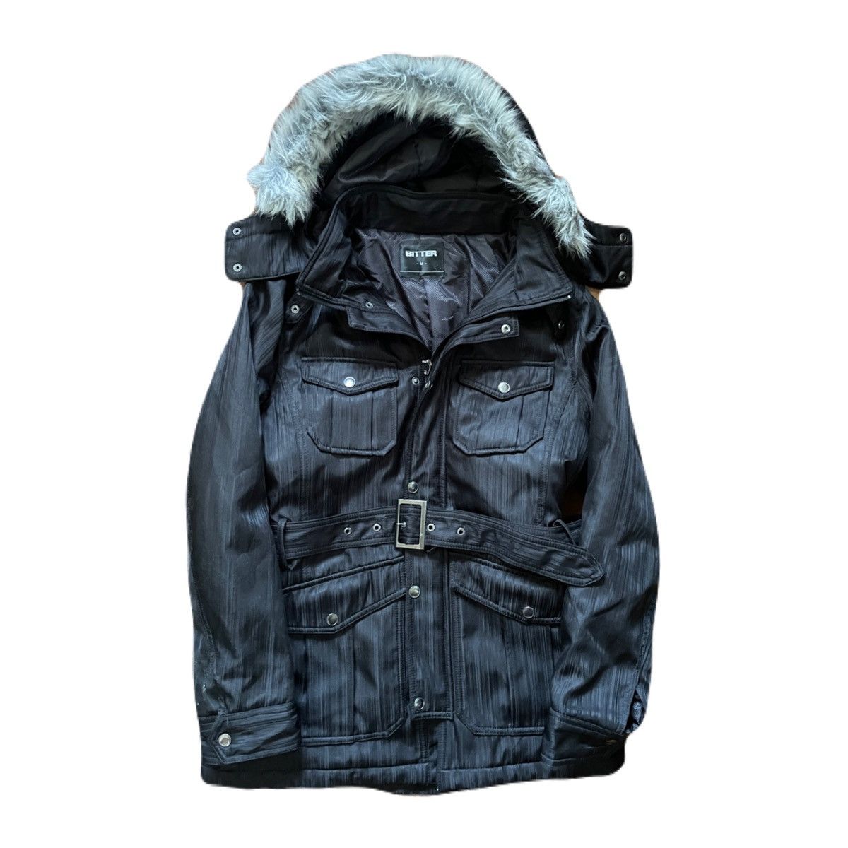 ジャケット・アウター 00s coating fur jacket archive vkei If Six Was Nine 2000s Japanese archive vkei fur belted gyaruo