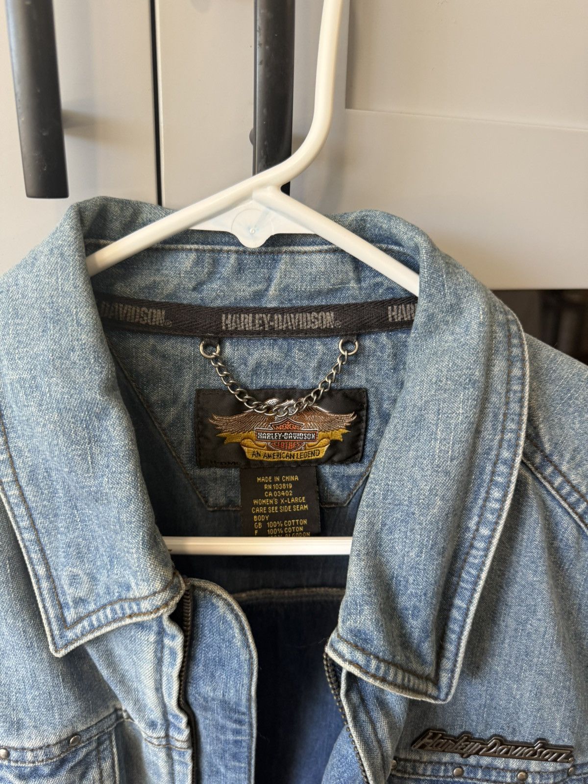 Harley Davidson Denim and leather Harley Davidson jacket -womens Size XL / US 12-14 / IT 48-50 - 1 Thumbnail