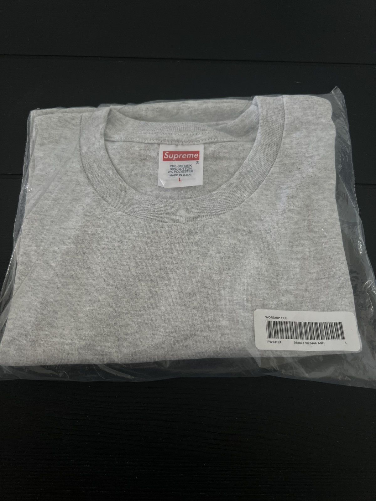 Supreme Supreme Worship Tee Ash Grey Large Size US L / EU 52-54 / 3 - 3 Thumbnail