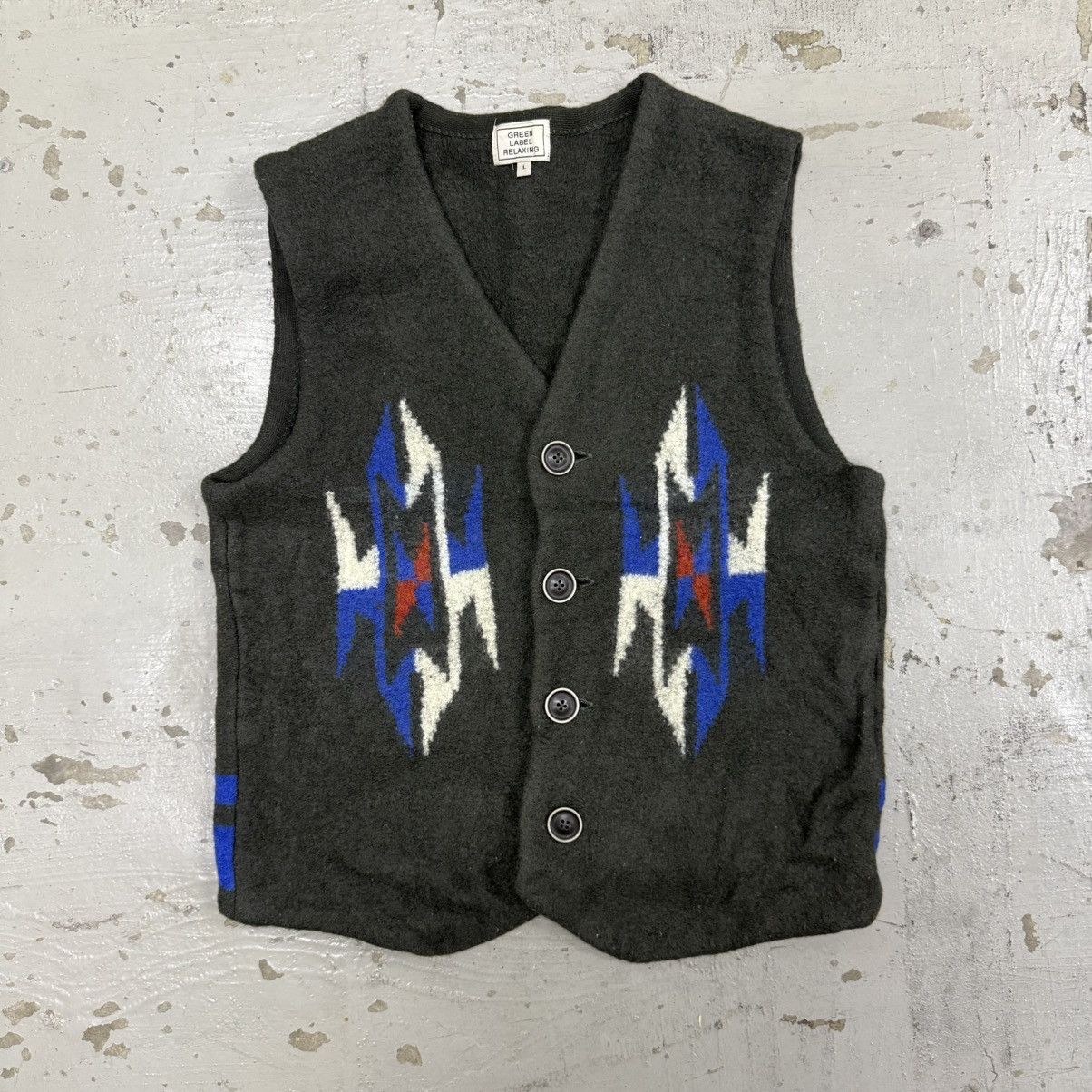 Native Native Green Label Relaxing Chimayo Vintage Woven Vest Size US S / EU 44-46 / 1 - 1 Thumbnail