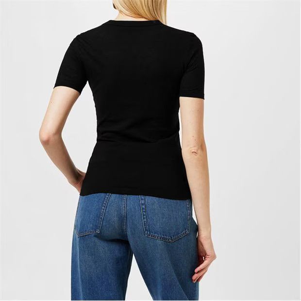 Jil Sander o1g2r1mq1024 Round Neck Logo T-Shirt in Black Size XS / US 0-2 / IT 36-38 - 6 Thumbnail