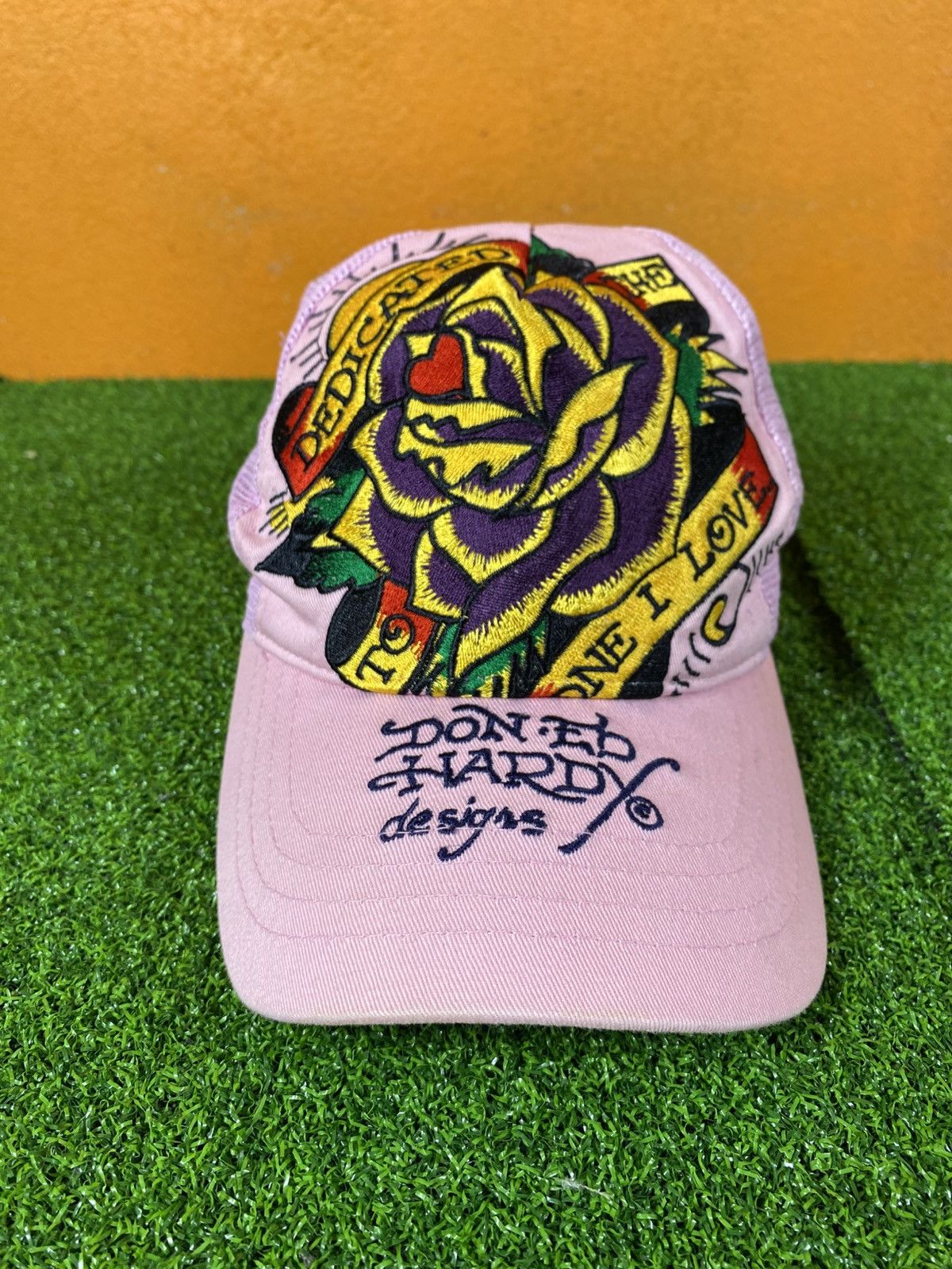 Ed Hardy Vintage Ed Hardy Pink Trucker Cap – Rose Embroidery Snapback Size ONE SIZE - 5 Thumbnail