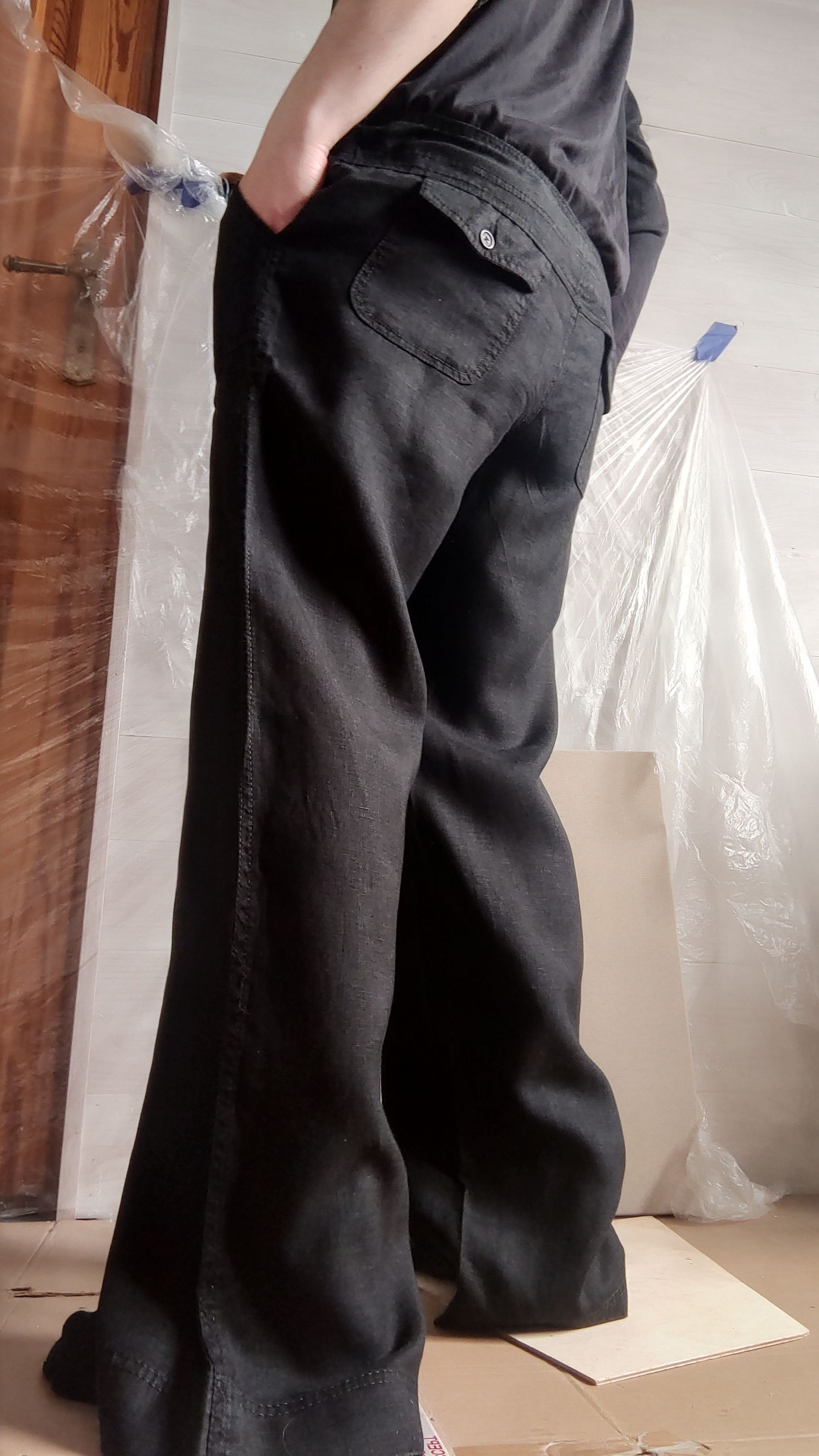 Vintage 100% Linen Pants Wide Minimal Flared y2k Vintage Darkfashion Size US 34 / EU 50 - 11 Thumbnail