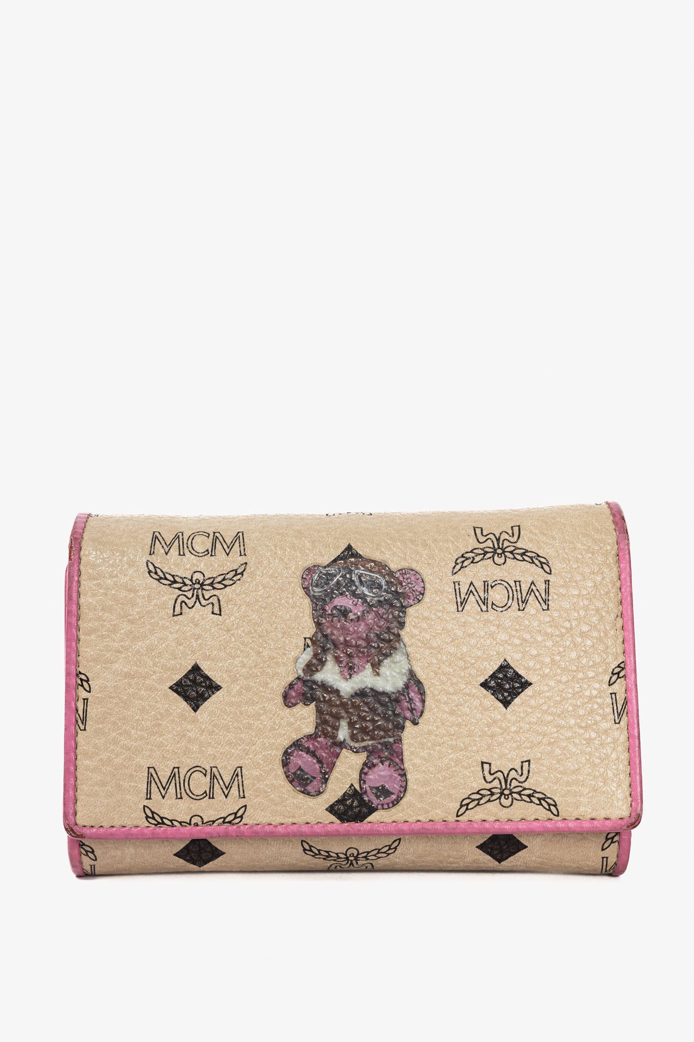 MCM MCM Beige Leather Monogram & Bear-Print Wallet Size ONE SIZE - 1 Thumbnail