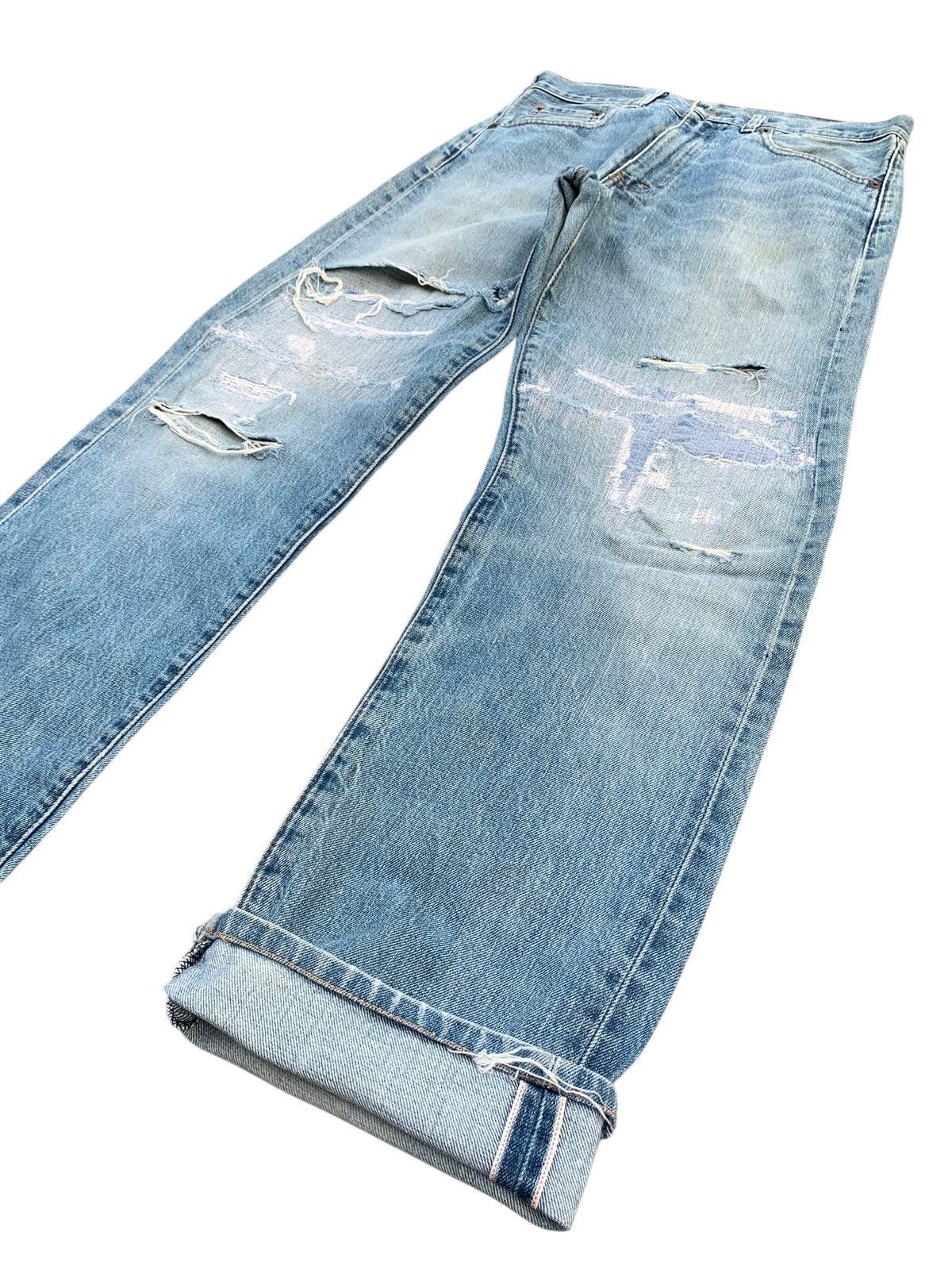 Levi's VINTAGE LEVI'S BIG E 502 TRASHER SELVEDGE DISTRESSED DENIM Size US 31 - 3 Thumbnail
