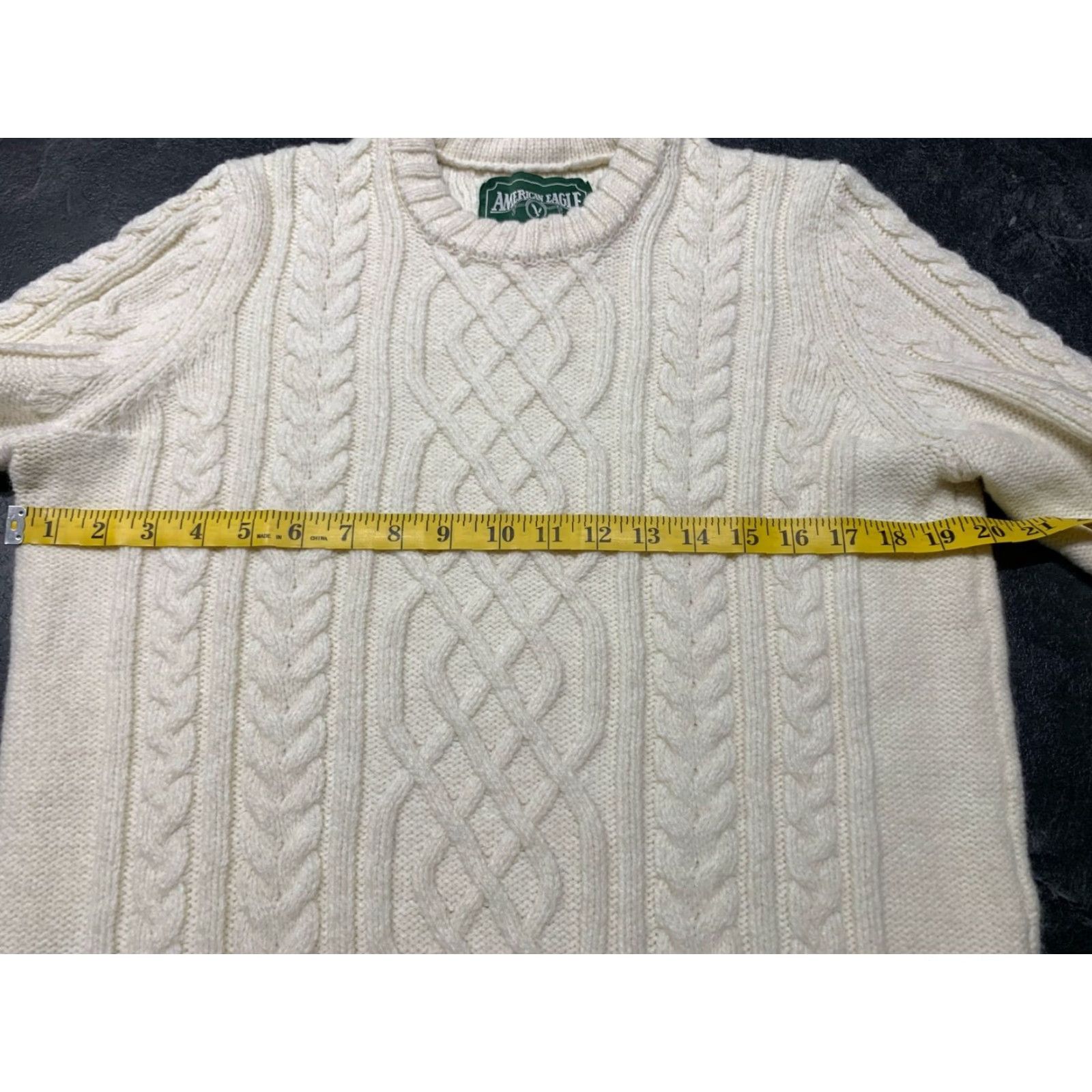 American Eagle Outfitters American Eagle Outfitters Women's Sweater Pullover Cable Knit Crew Neck Long Sleeve White Size M Casual Womens Size M / US 6-8 / IT 42-44 - 3 Thumbnail