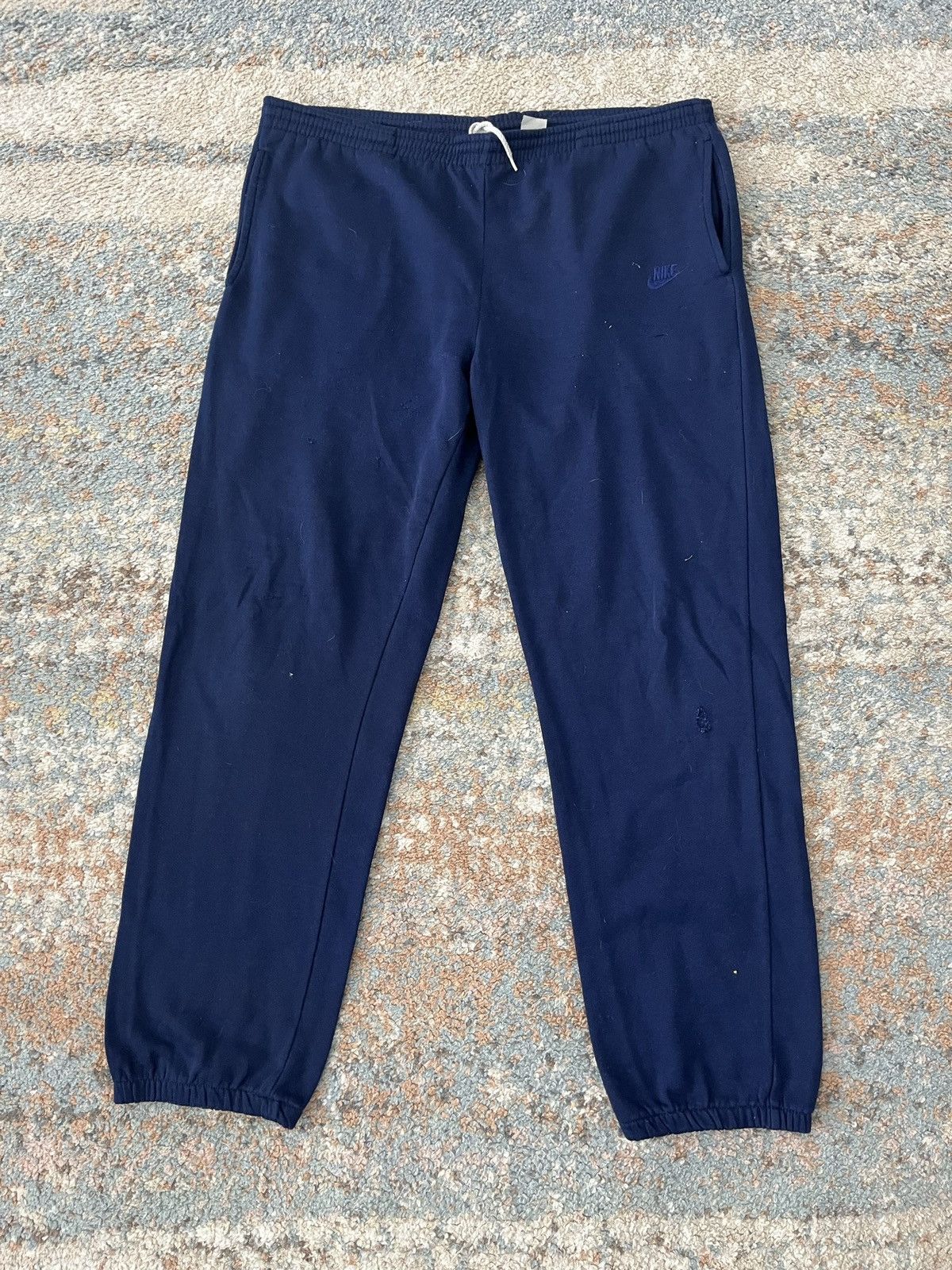 Nike × Vintage VTG 90s Nike jogger Sweatpants Blue Medium Size US 34 / EU 50 - 1 Thumbnail