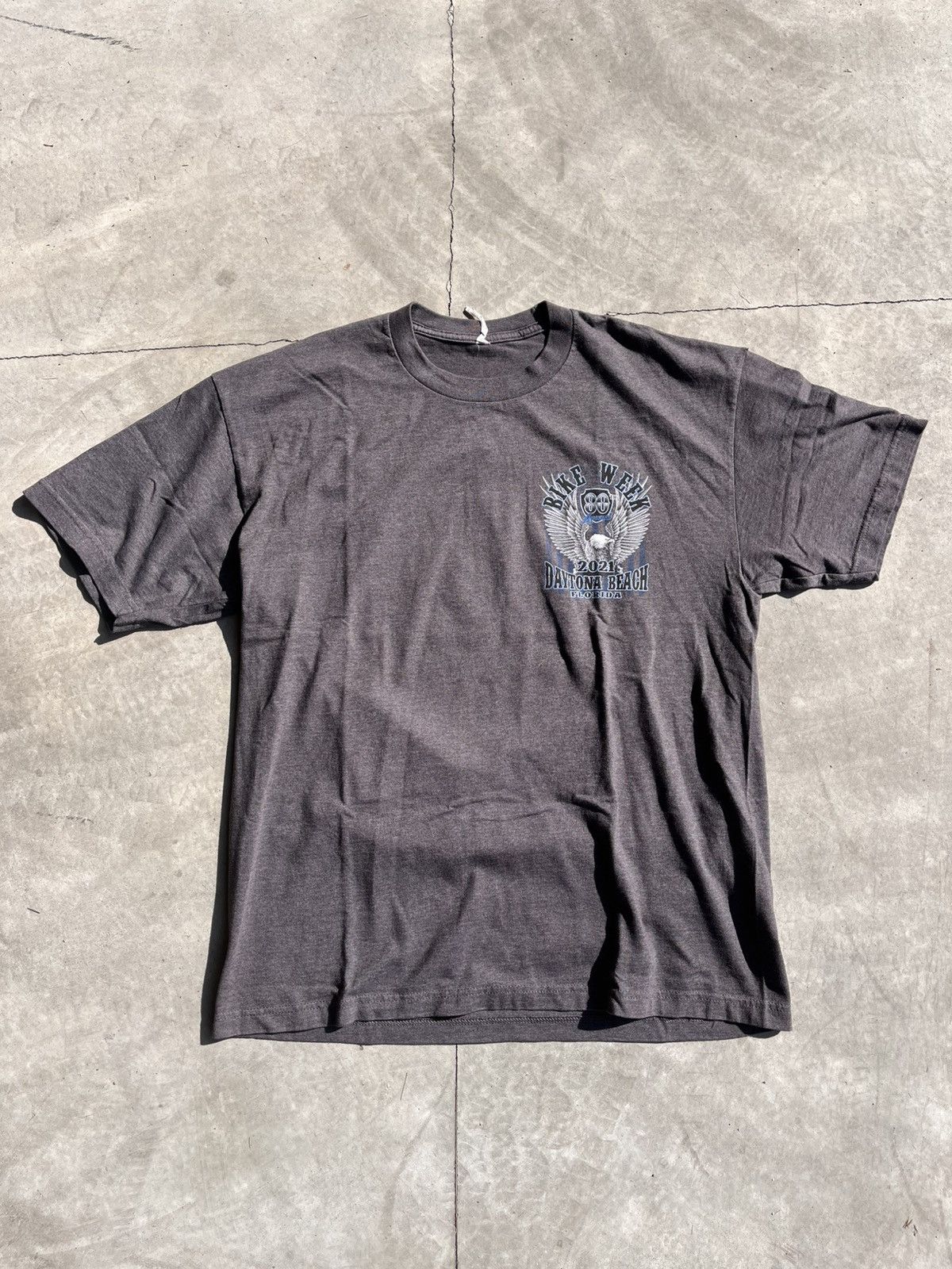 American Apparel Grey vintage Daytona Beach Bike Week 2021 Tee Size US XL / EU 56 / 4 - 1 Thumbnail